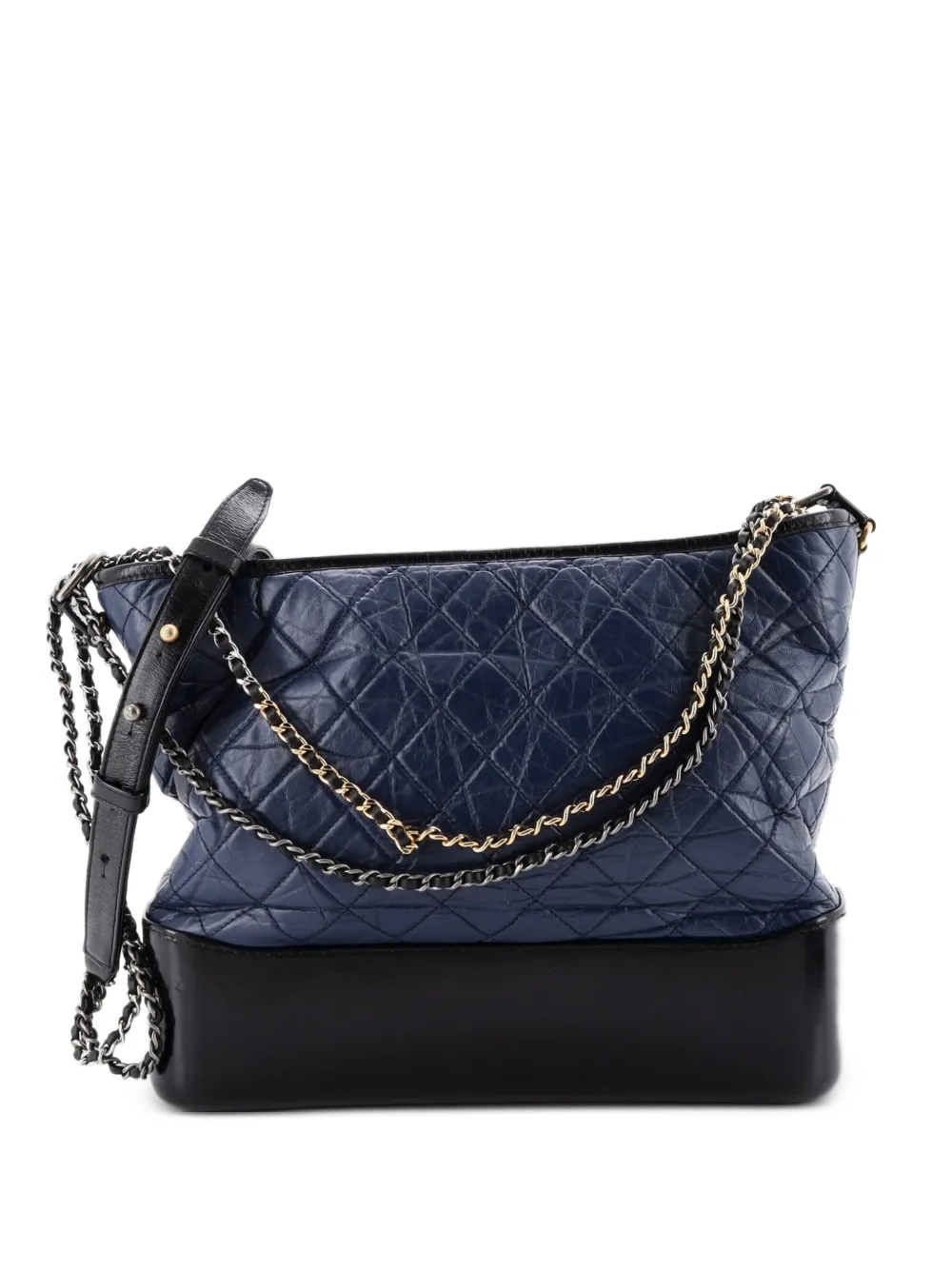 CHANEL Pre-Owned Gabrielle Quilted Aged Calfskin Large hobo bag - Black