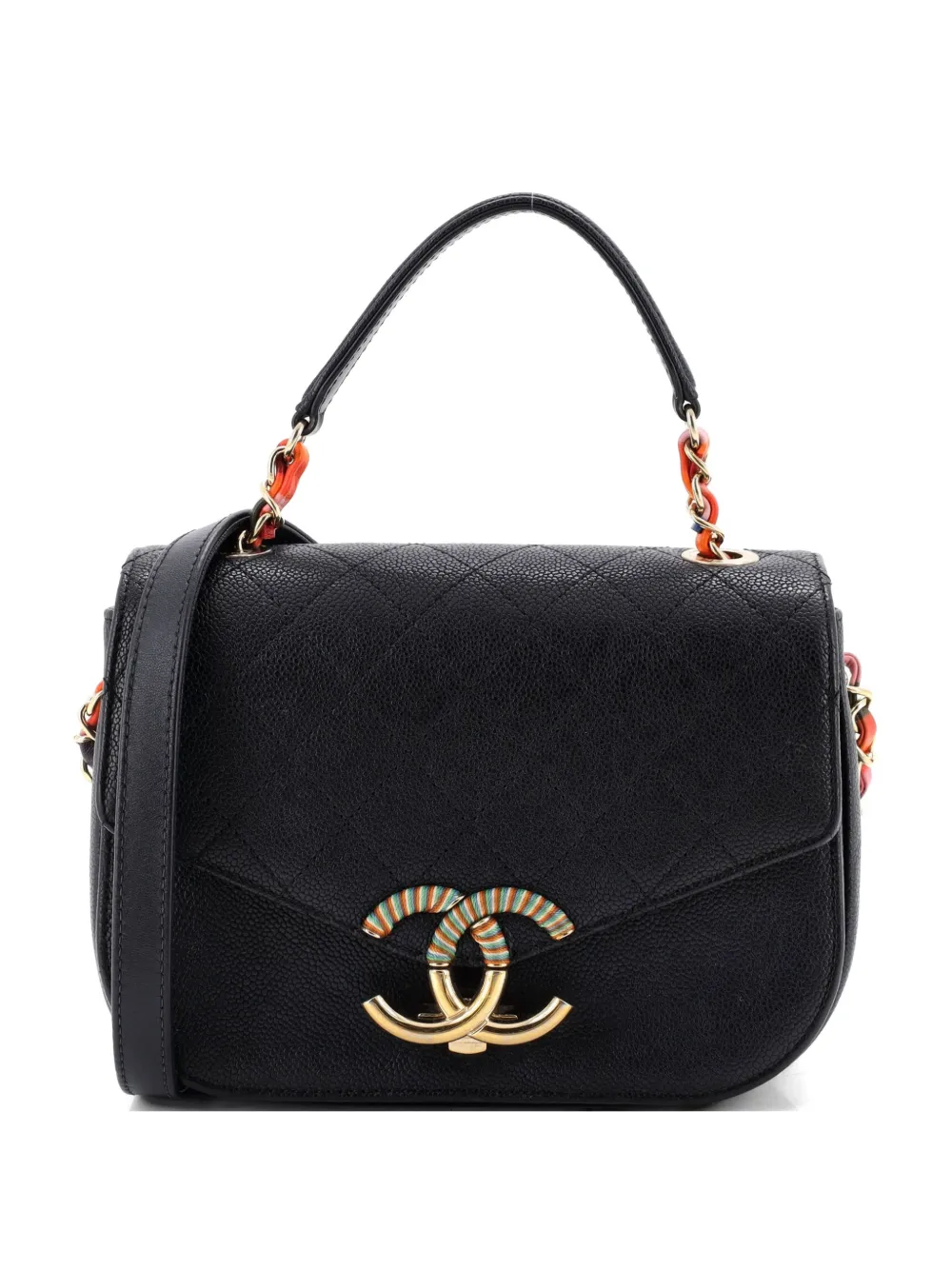 CHANEL Pre-Owned Thread Around Flap Bag Quilted Caviar Small shoulder bag - Schwarz