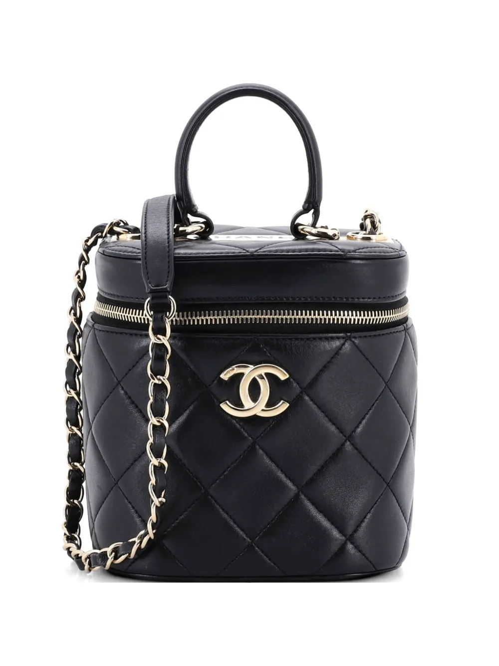 CHANEL Pre-Owned Trendy CC Top Handle Vanity Case Quilted Lambskin Small shoulder bag - Schwarz