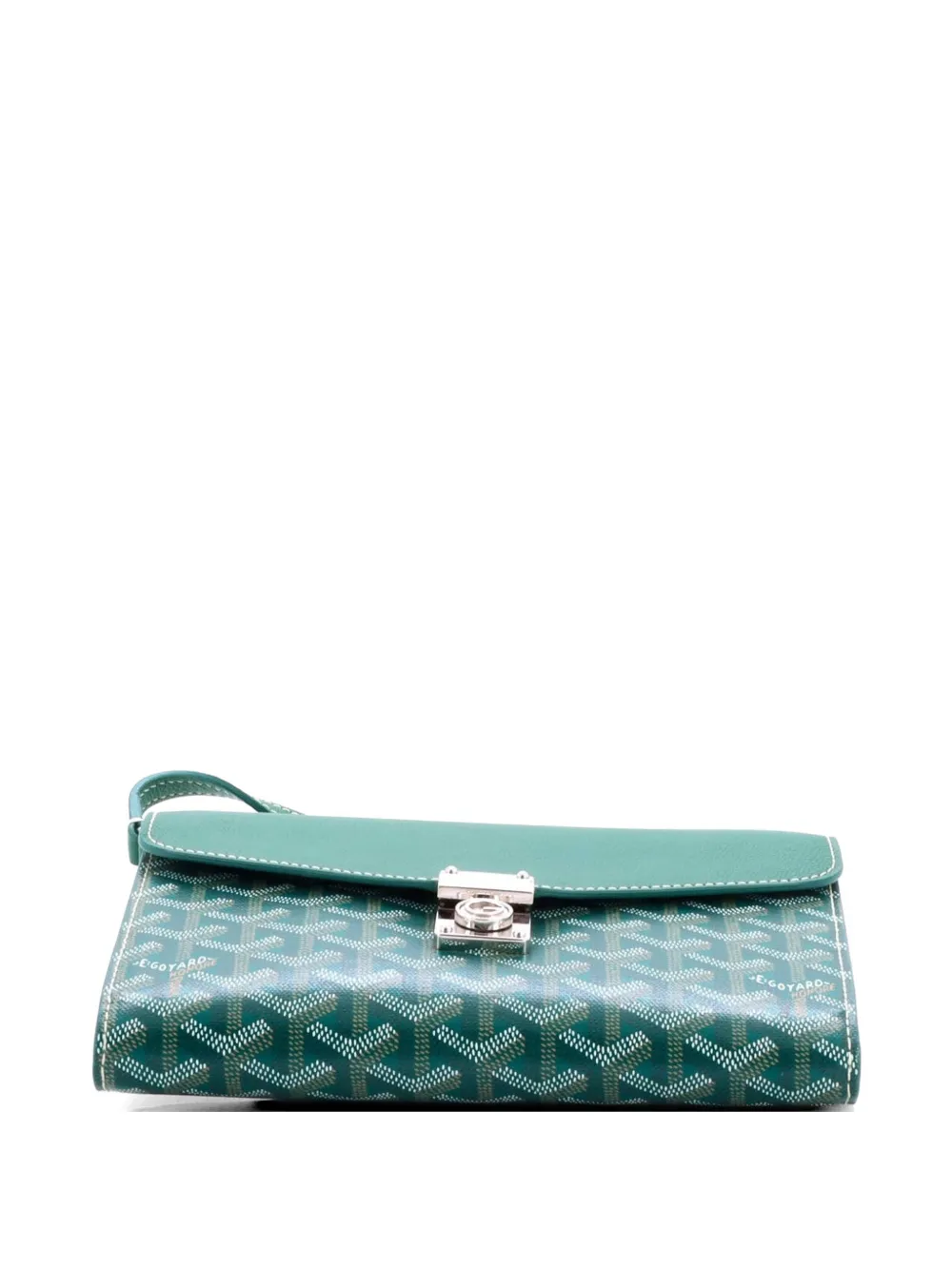 Goyard Pre-Owned Chypre Wallet on Strap Coated Canvas with Leather crossbody bag - Verde