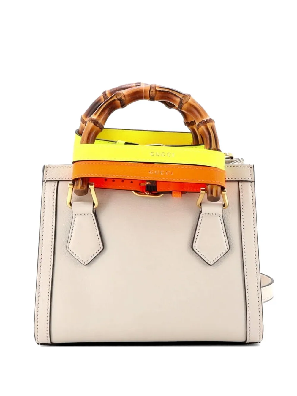Gucci Pre-Owned Diana NM Bamboo Handle Tote Leather Mini crossbody bag - Toni neutri
