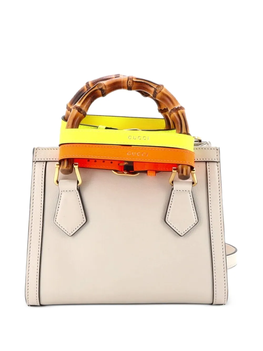 Gucci Pre-owned Diana NM Bamboo Handle Tote Leather Mini Crossbody Bag in Neutrals, view 2