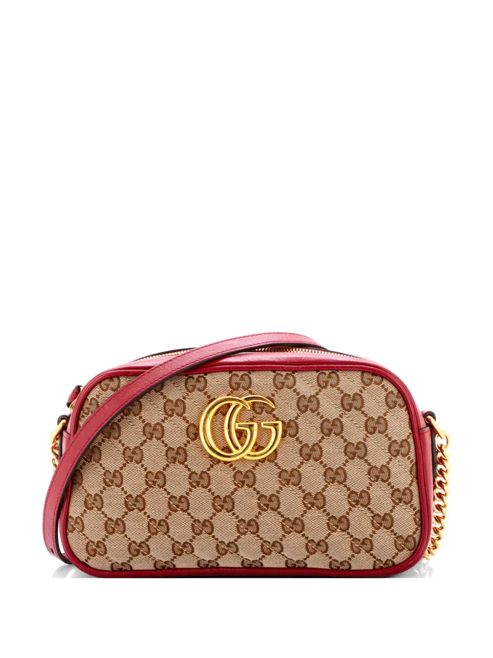 Gucci Pre-Owned GG Marmont Shoulder Bag Diagonal Quilted GG Canvas with Leather Small crossbody bag - Rot