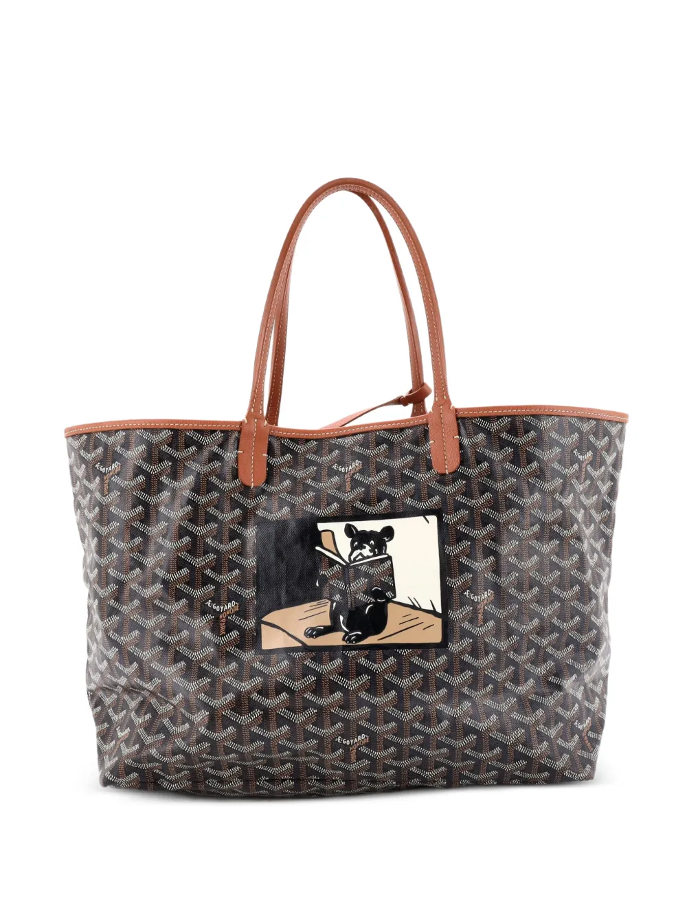 Goyard Pre-Owned Saint Louis Printed Coated Canvas PM tote bag - Braun