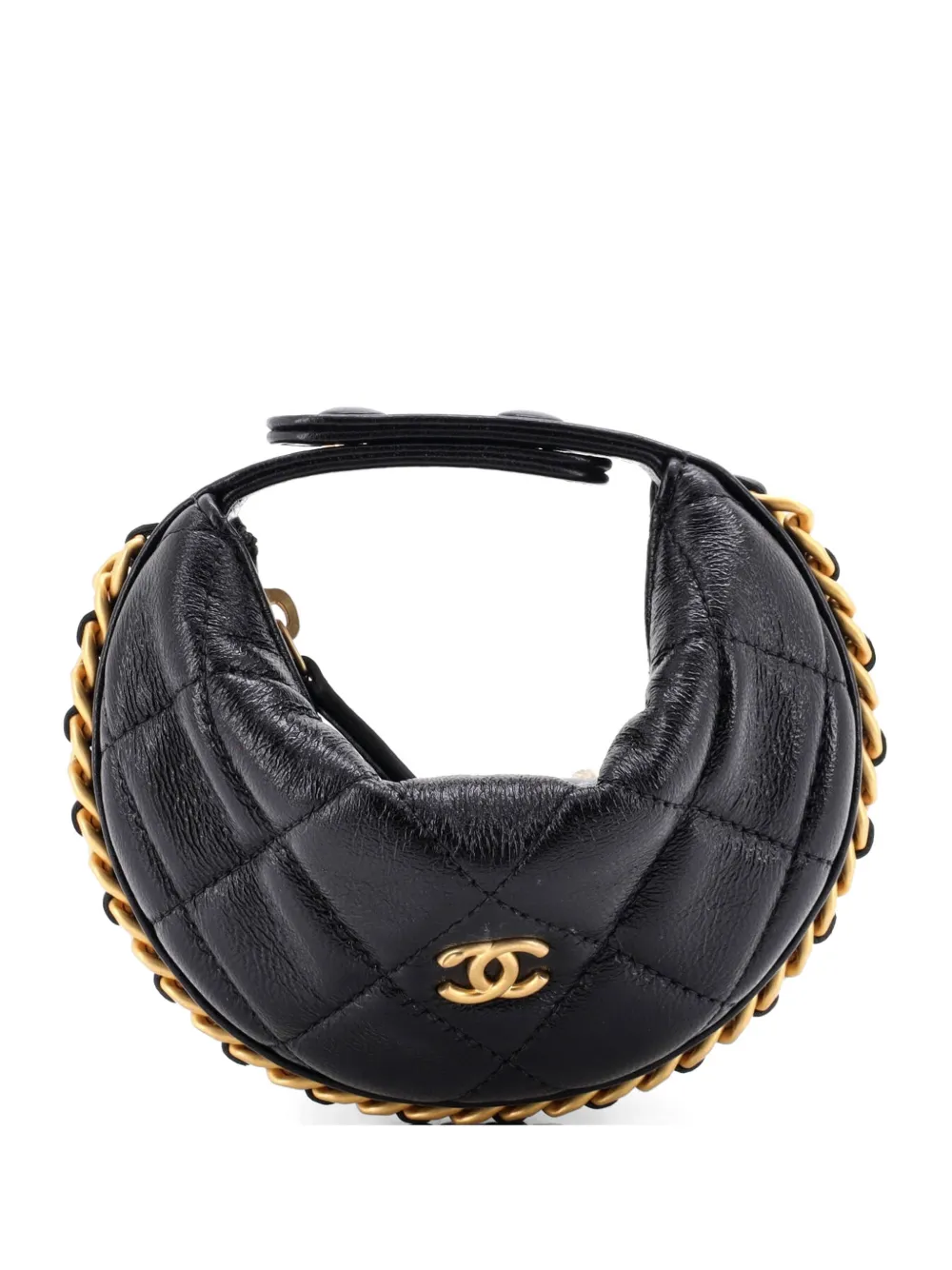 CHANEL Pre-Owned Chain Around Pouch Quilted Lambskin Extra Mini hobo bag - Nero