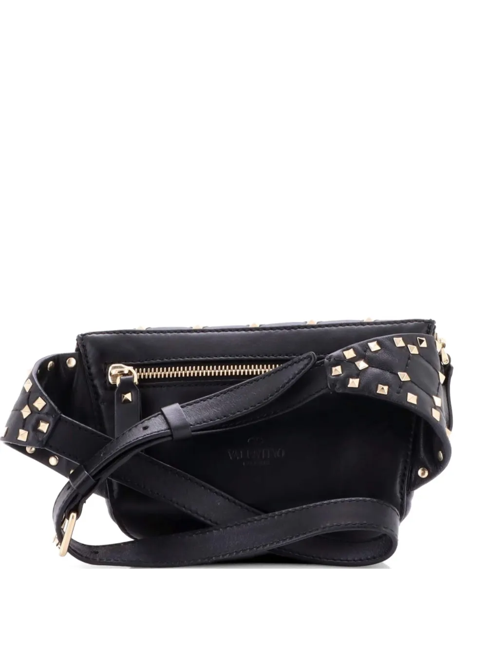 Valentino Garavani Pre-Owned Rockstud Spike Quilted Leather Small belt bag - Nero
