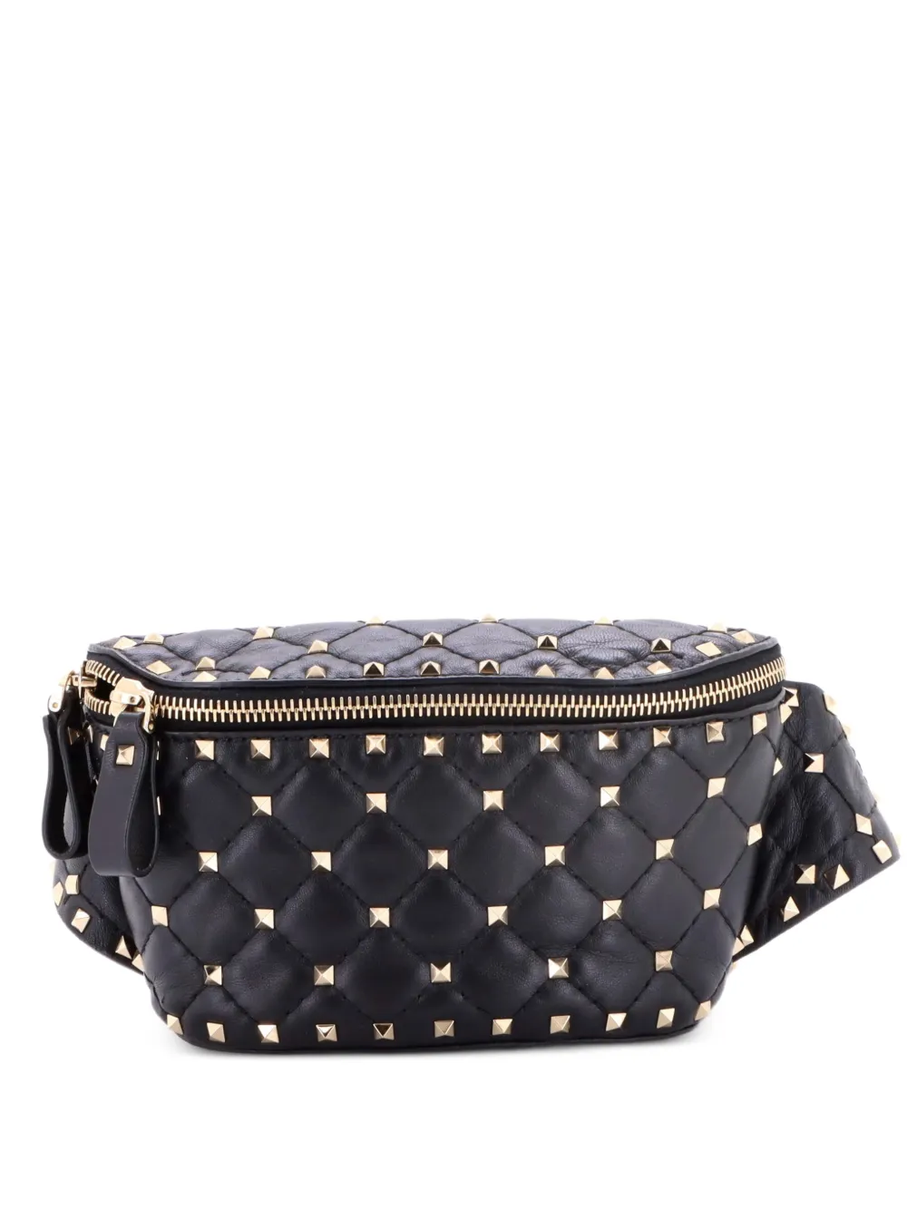 Valentino Garavani Pre-Owned Rockstud Spike Quilted Leather Small belt bag - Nero
