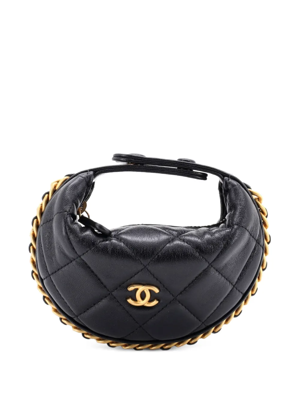 CHANEL Pre-Owned Chain Around Pouch Quilted Lambskin Extra Mini hobo bag - Nero