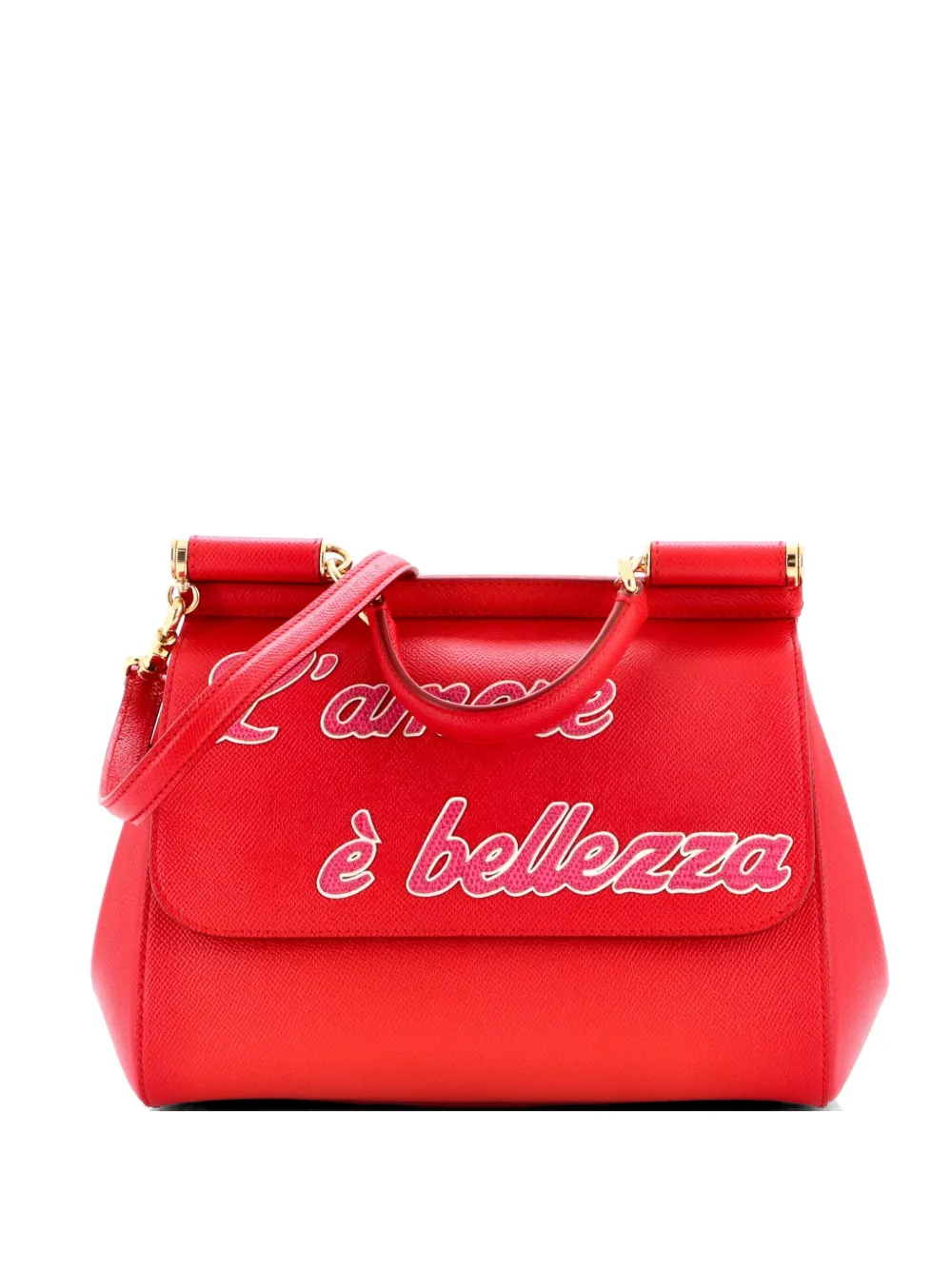 Dolce & Gabbana Pre-Owned Miss Sicily Bag Printed Leather Medium satchel - Rosso