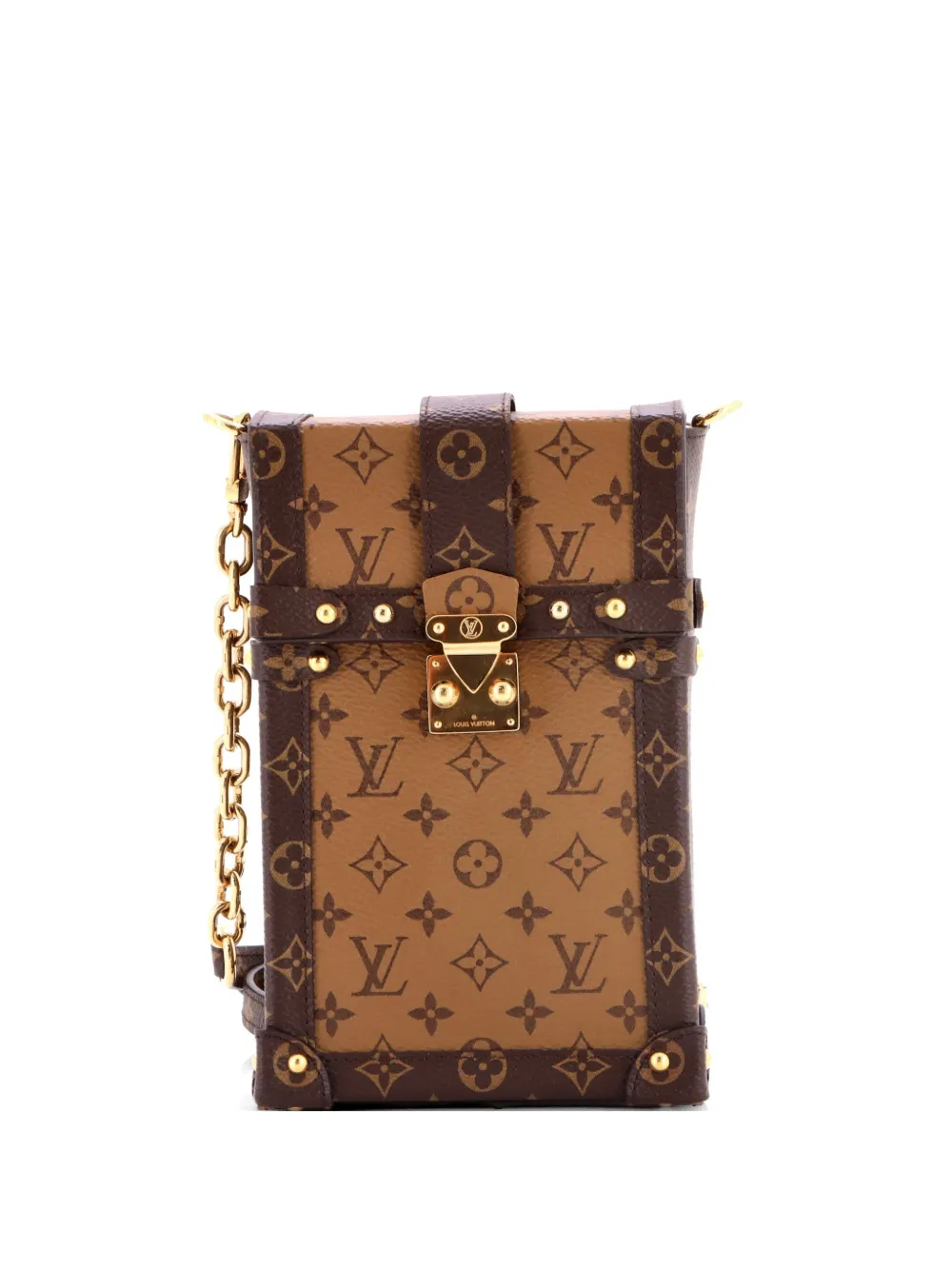 Louis Vuitton Pre-Owned Vertical Trunk Pochette Reverse Monogram Canvas crossbody bag - Braun