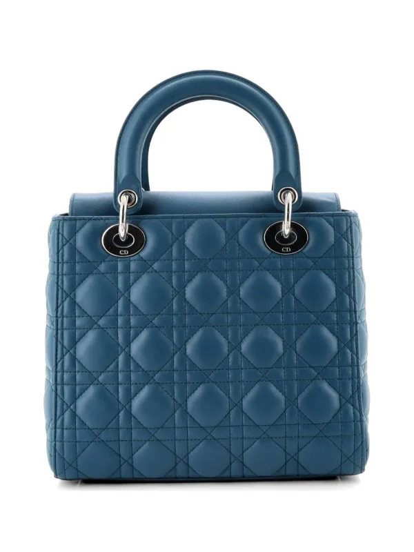 ライトブルー キルティング ケース ディオール　Dior レディ Christian Dior Pre-Owned レディ ディオール NM カナージュ