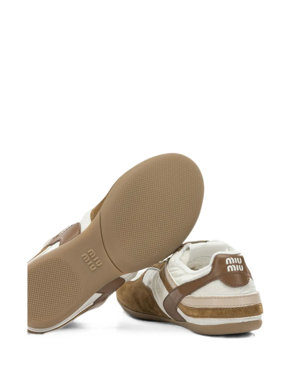 Miu panelled suede-trim sneakers Bruin