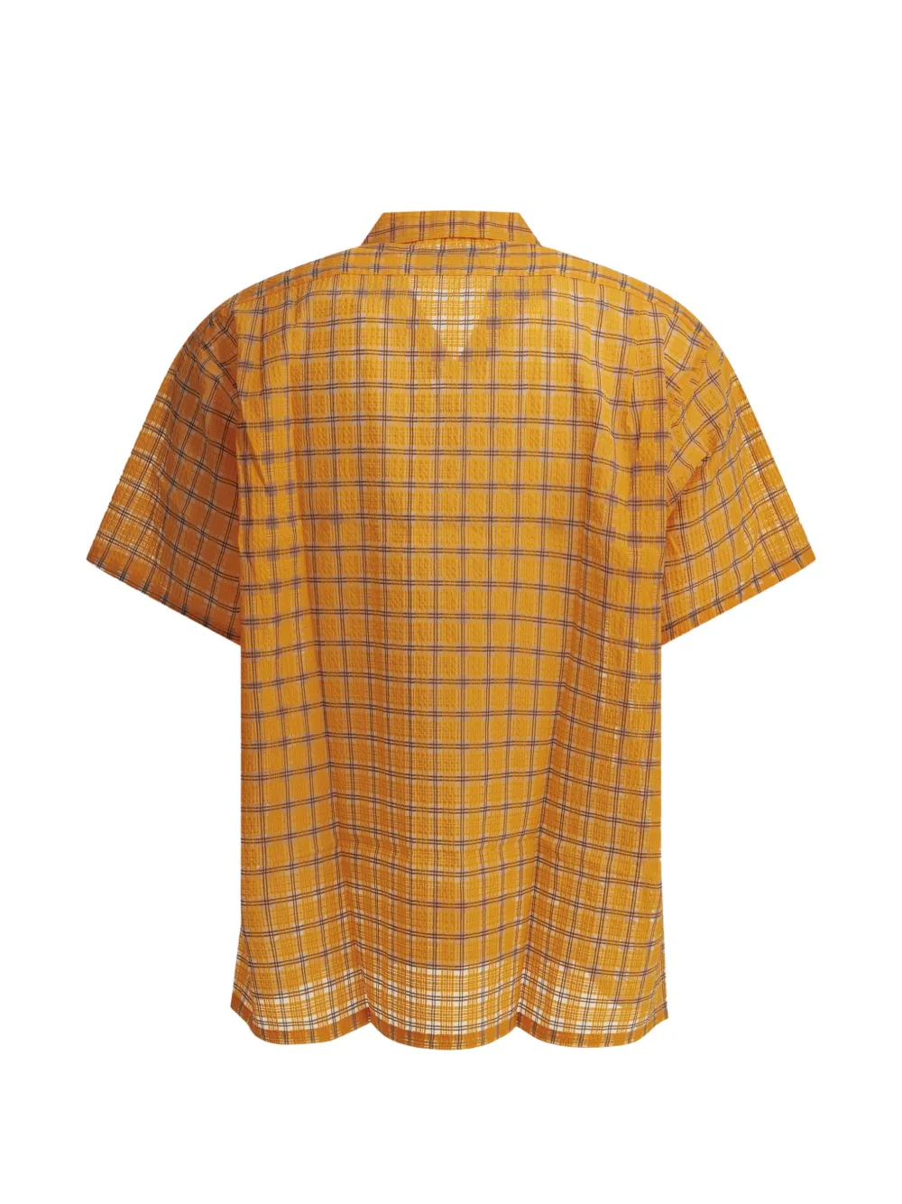 BEAMS PLUS Geruit overhemd met korte mouwen Oranje