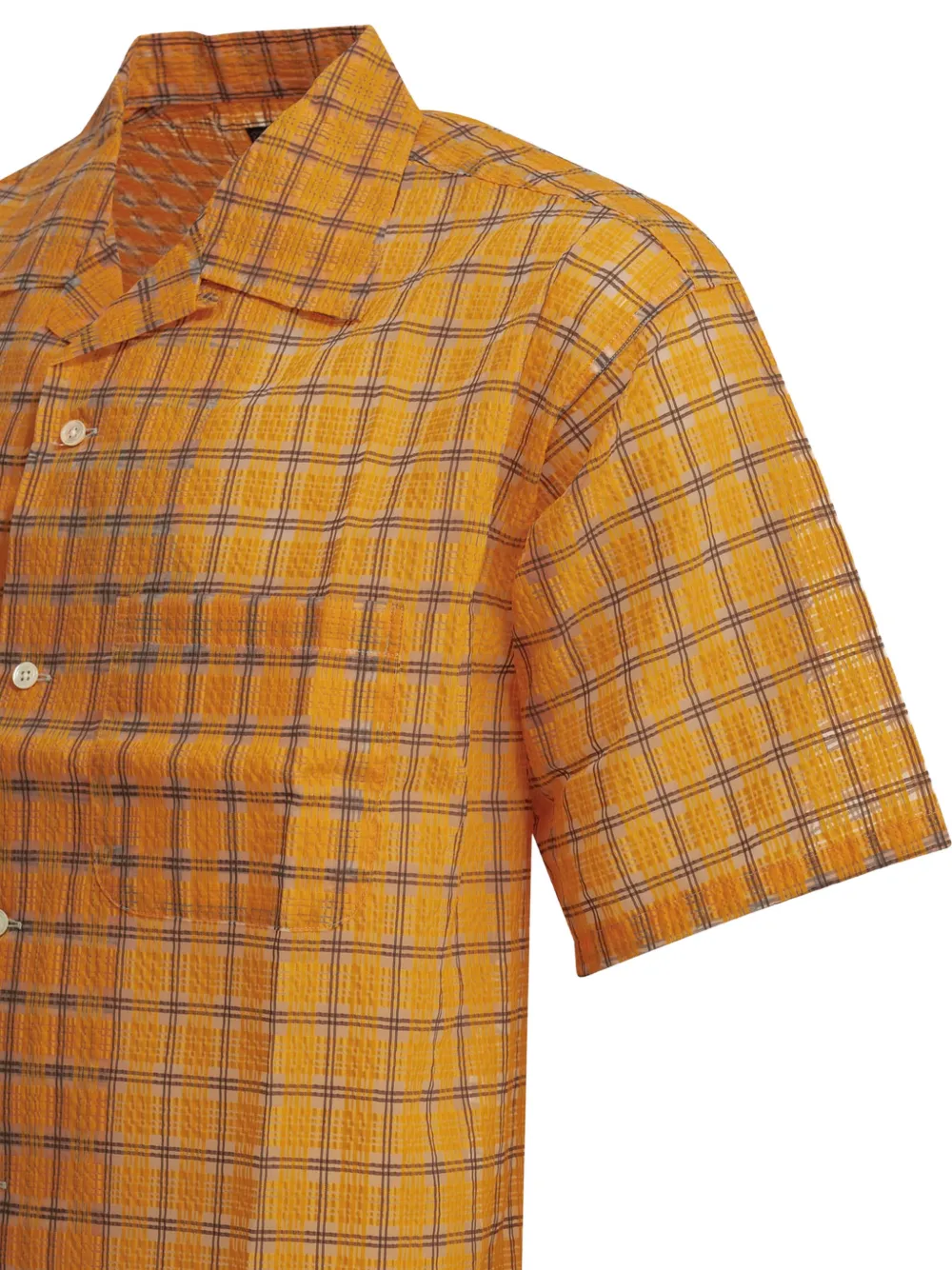BEAMS PLUS Geruit overhemd met korte mouwen Oranje