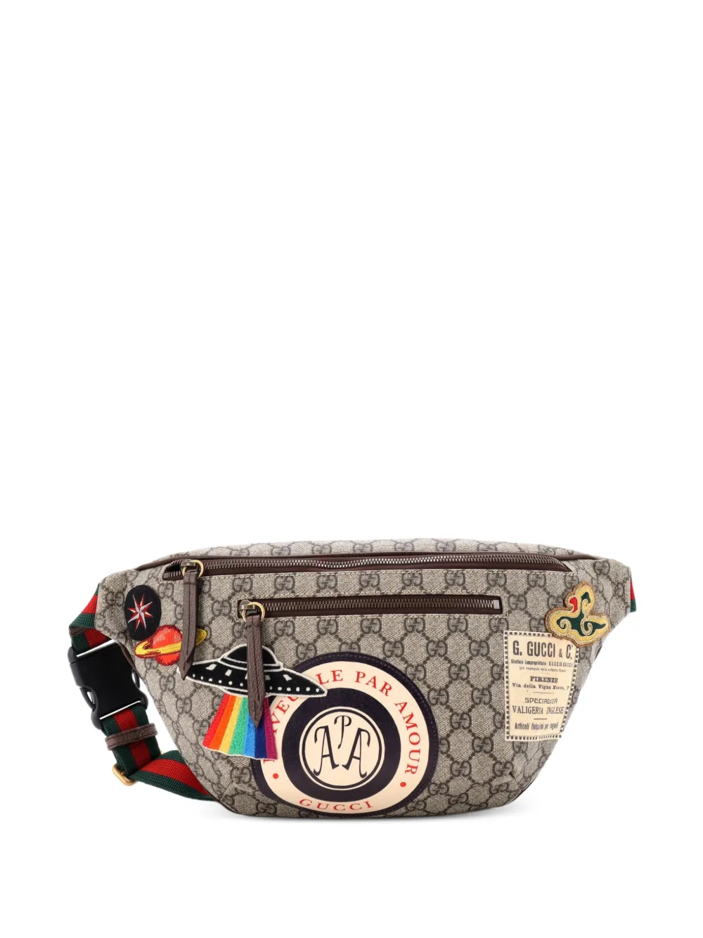 Gucci Pre-Owned Courrier Zip GG Coated Canvas with Applique belt bag - Marrone