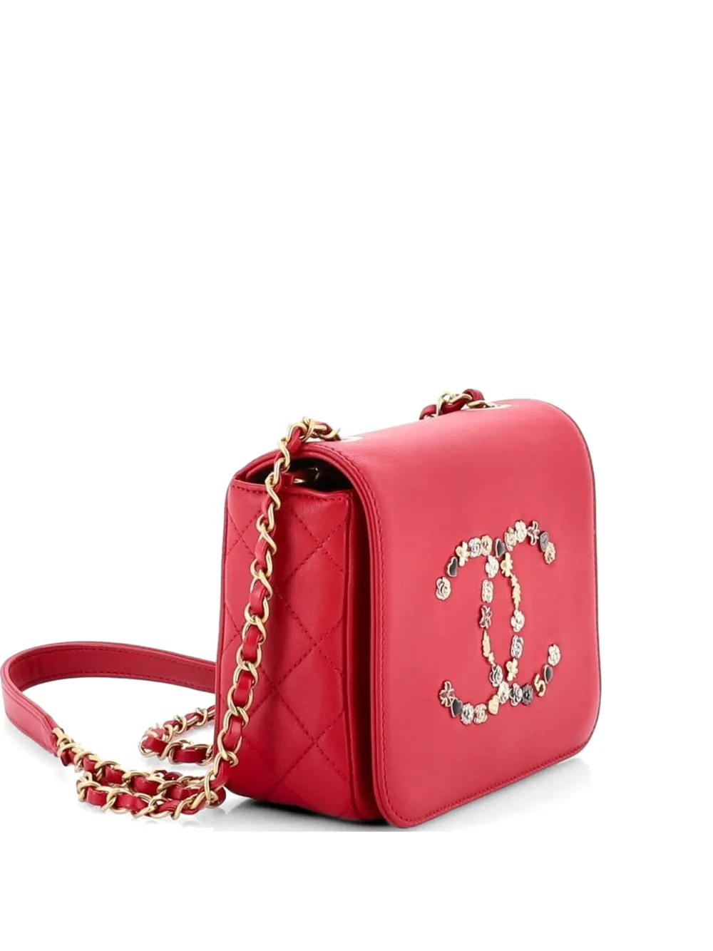CHANEL Pre-Owned Giant Crystal CC Flap Bag Lambskin Mini crossbody bag - Rosso