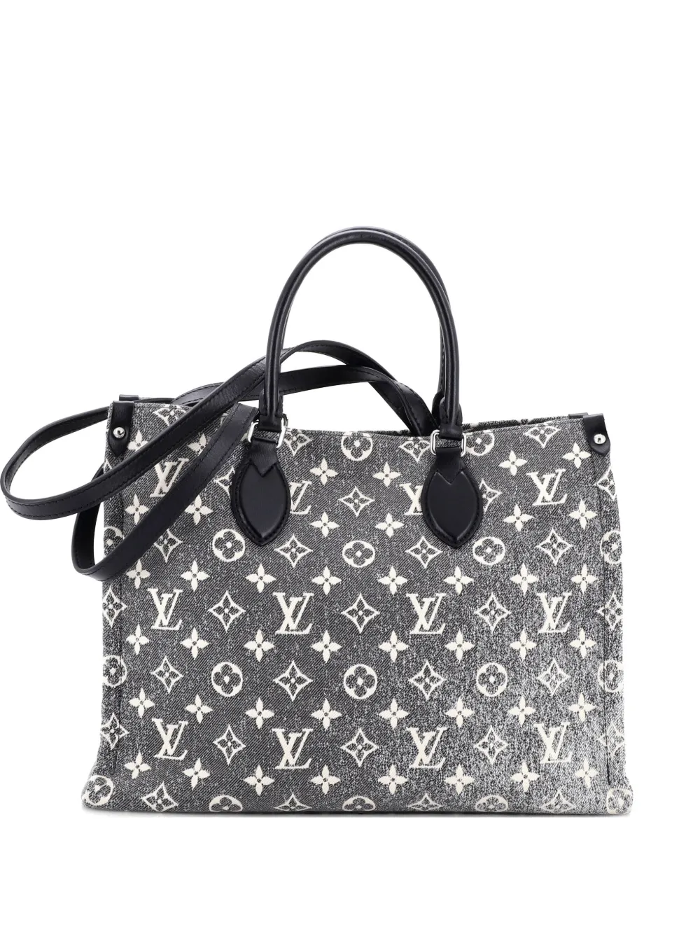 Louis Vuitton Pre-Owned OnTheGo Tote Monogram Jacquard Denim MM shoulder bag - Grigio