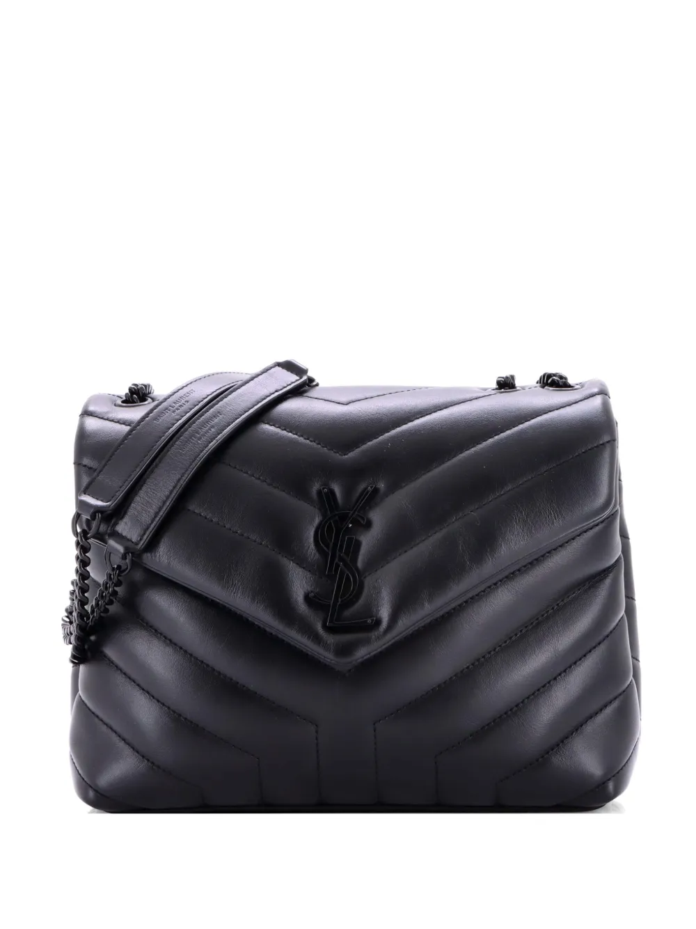 Saint Laurent Pre-Owned Loulou Matelasse Chevron Leather Small shoulder bag - Black