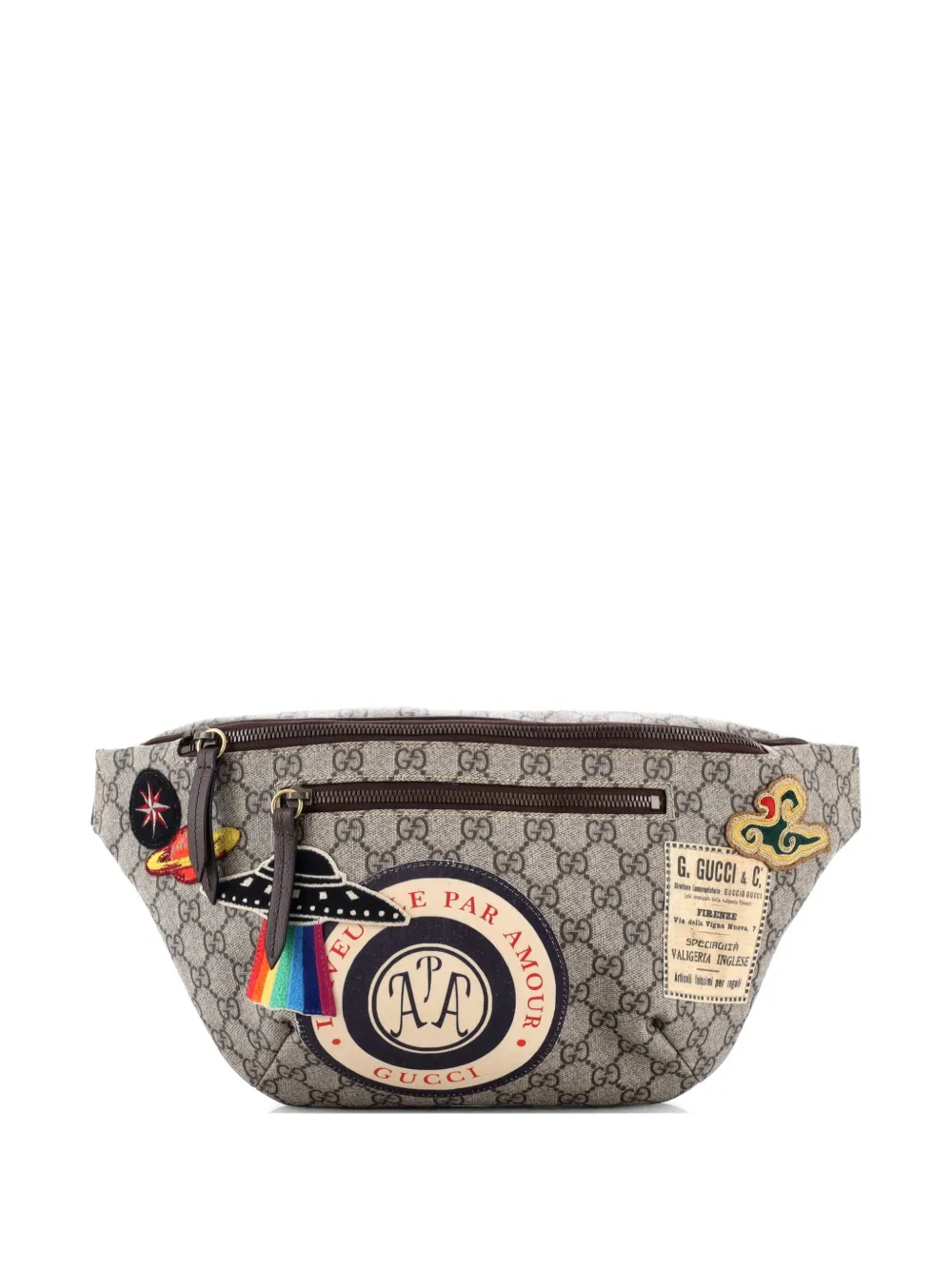 Gucci Pre-Owned Courrier Zip GG Coated Canvas with Applique belt bag - Marrone