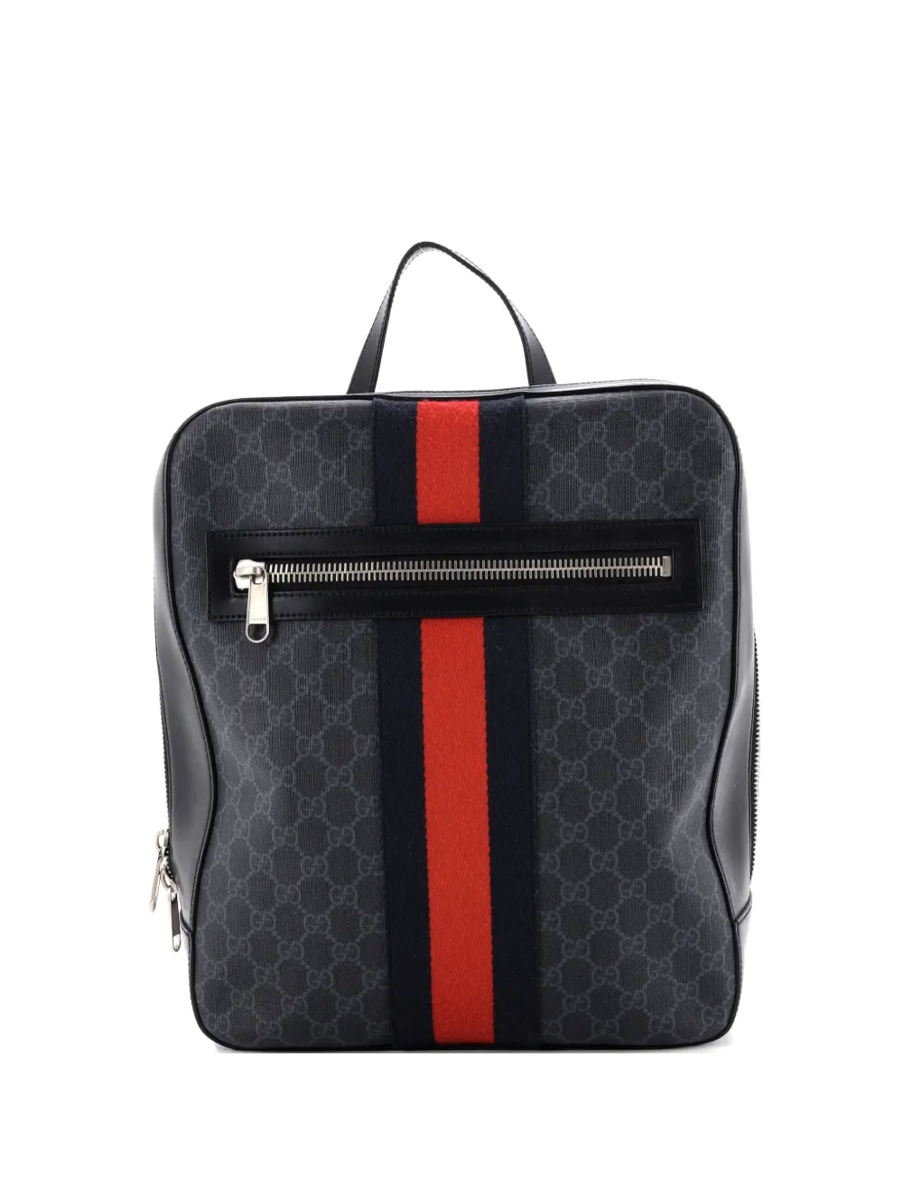 Gucci Pre-Owned Web Zip GG Coated Canvas Medium backpack - Nero