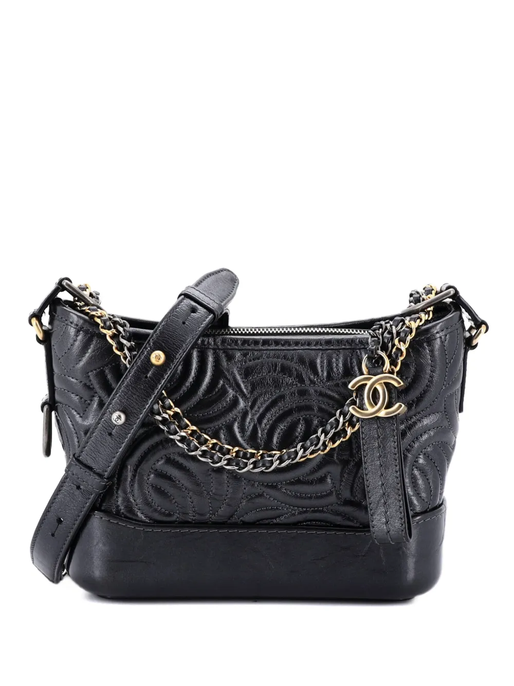 CHANEL Pre-Owned Gabrielle CC Stitched Calfskin Small hobo bag - Black