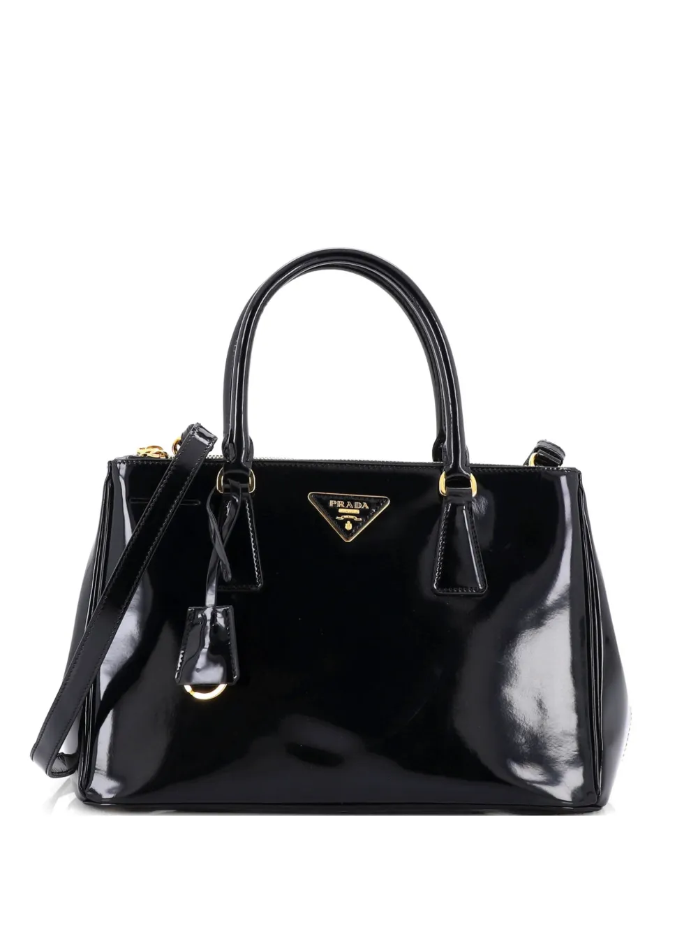 Prada Pre-Owned Double Zip Lux Tote Spazzolato Leather Small satchel - Nero