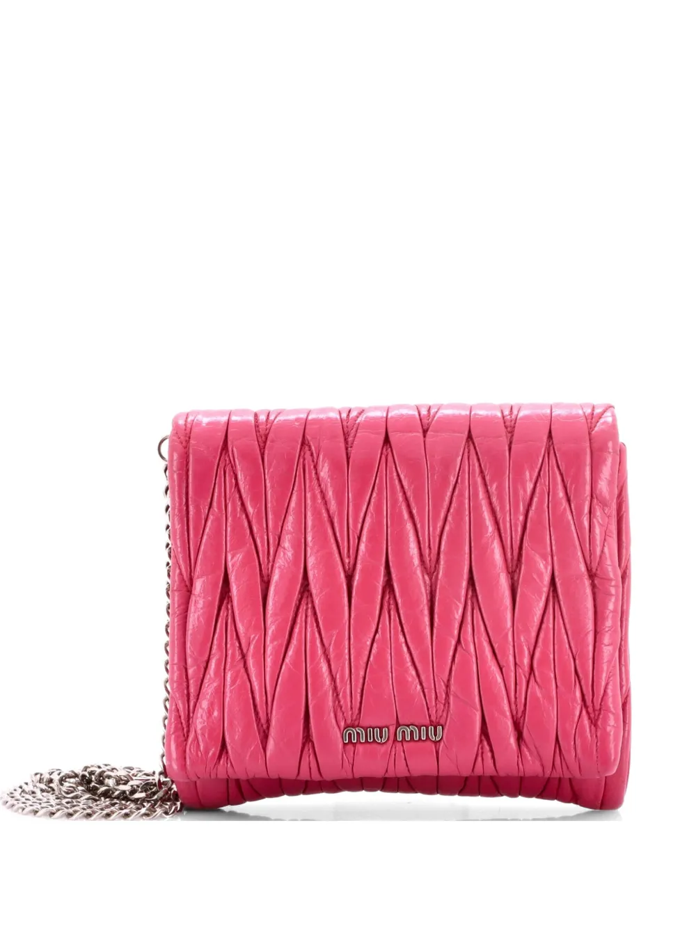 Miu Miu Pre-Owned Flap Matelasse Leather Small crossbody bag - Rosa