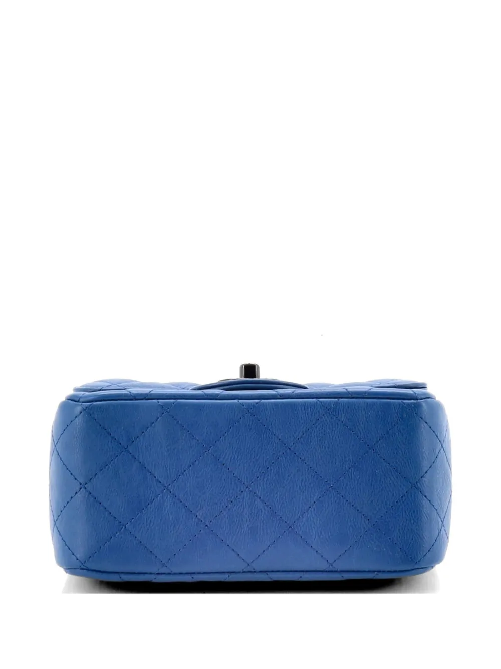  Chanel Pre-owned Borsa A Tracolla Square Classic Single Flap Bag Mini In Pelle Di Agnello Trapuntata - Blu 