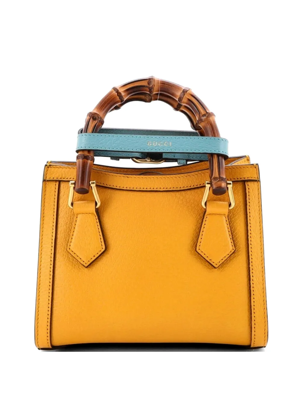 Gucci Pre-Owned Diana NM Bamboo Handle Tote Leather Mini crossbody bag - Giallo
