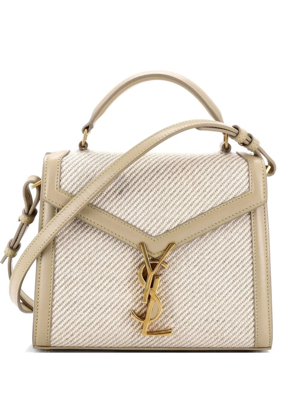 Saint Laurent Pre-Owned Cassandra Top Handle Bag Canvas with Leather Mini crossbody bag - Toni neutri
