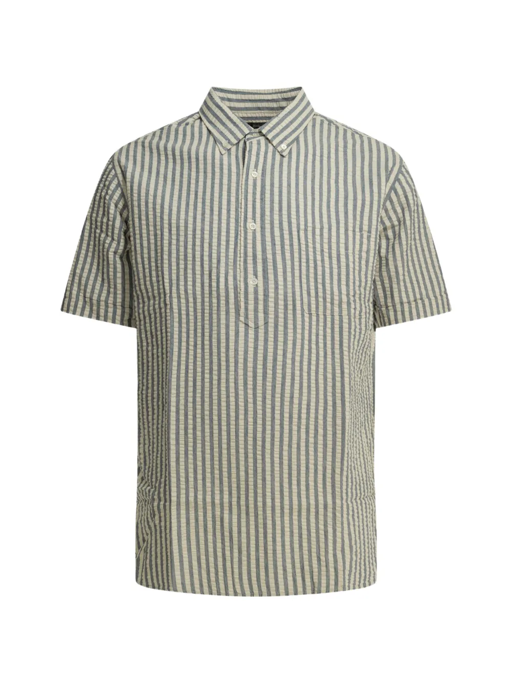 BEAMS PLUS striped seersucker polo shirt - Toni neutri