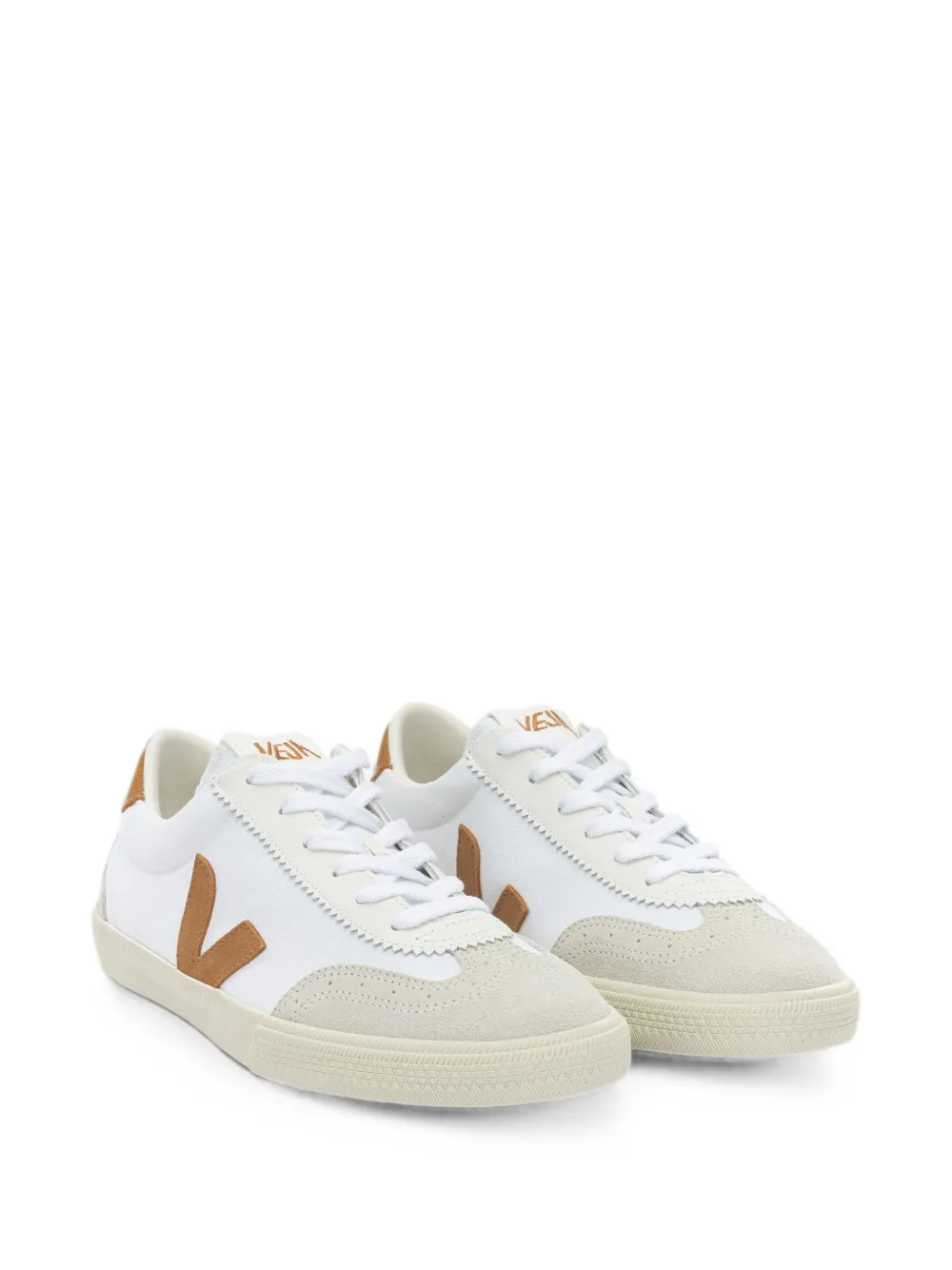 VEJA Volley logo-patch suede-panel sneakers Wit