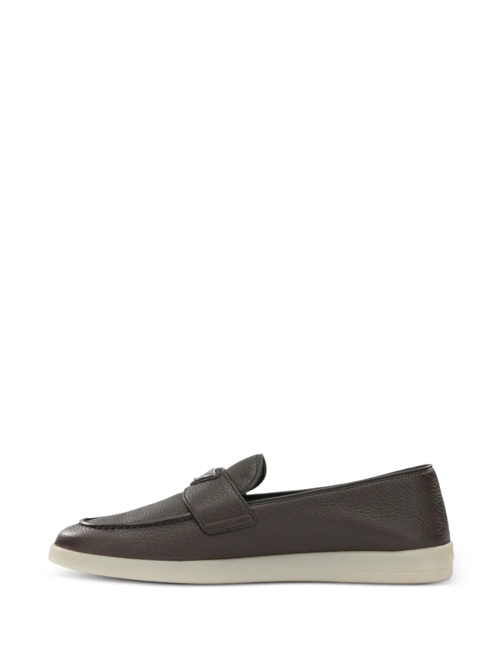 Prada logo-plaque leather loafers Bruin