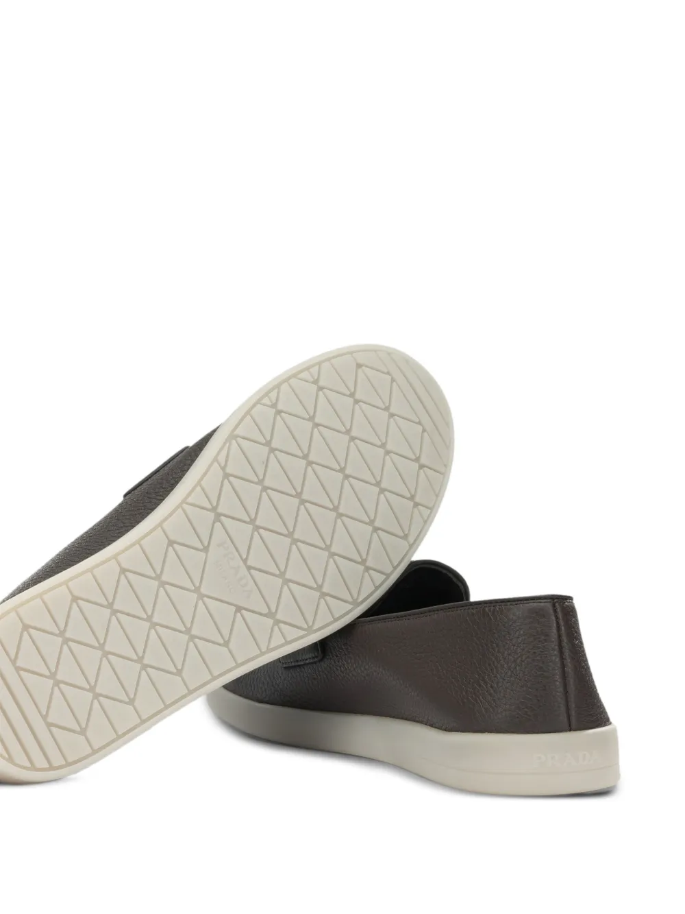 Prada logo-plaque leather loafers Bruin