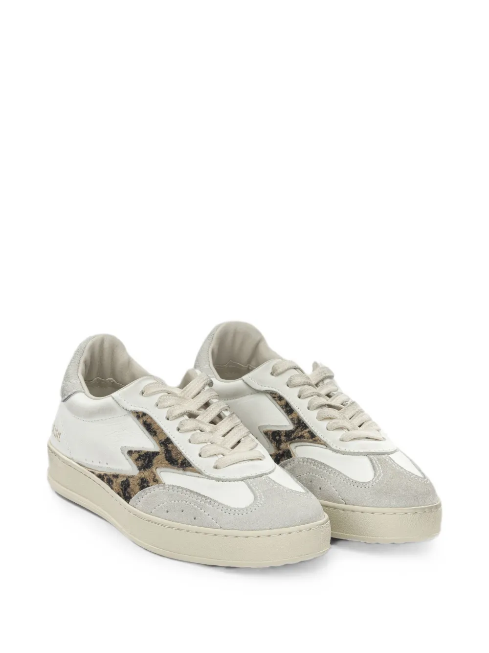MOA CONCEPT leopard-print panelled leather sneakers Wit