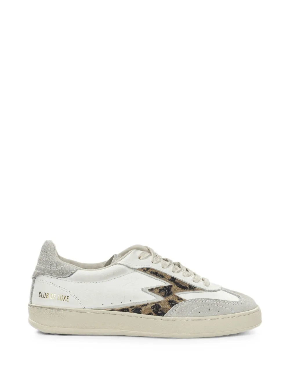 MOA CONCEPT leopard-print panelled leather sneakers - Bianco