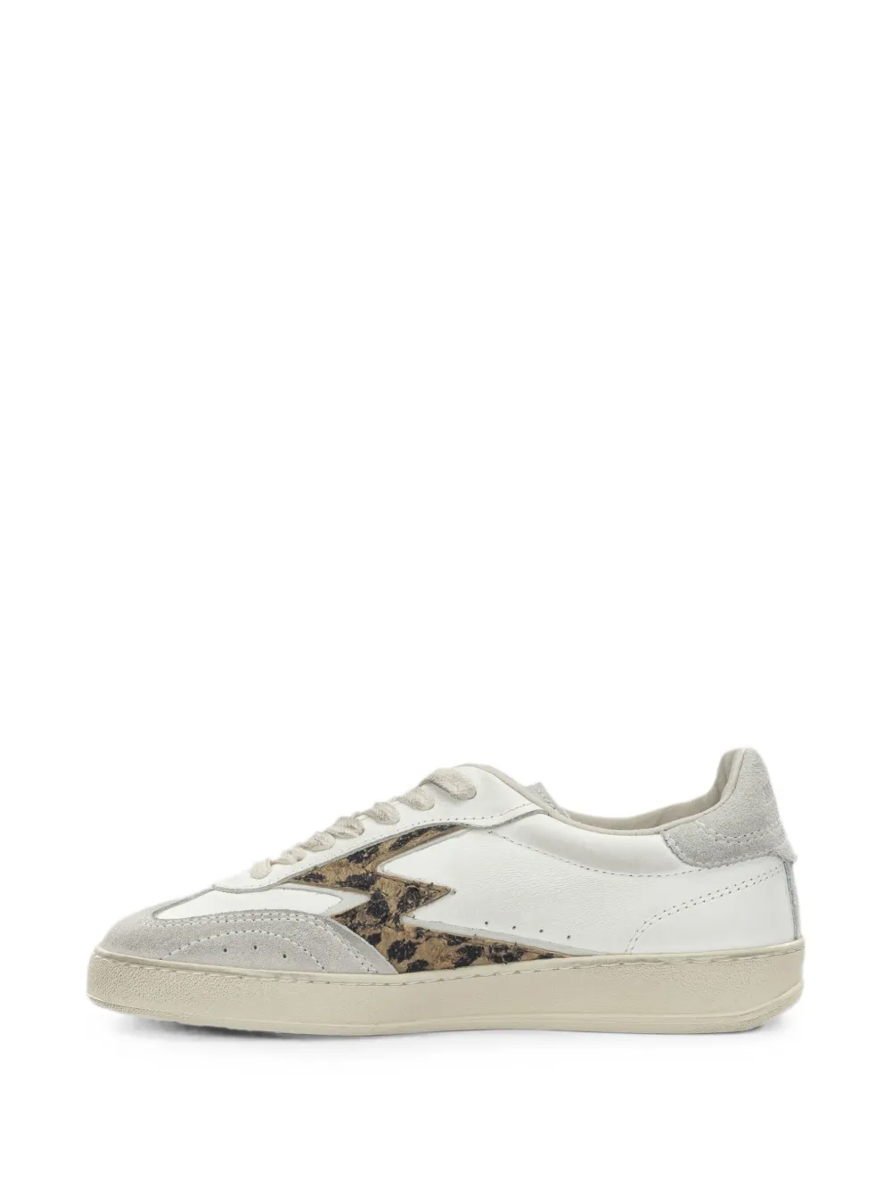 MOA CONCEPT leopard-print panelled leather sneakers Wit