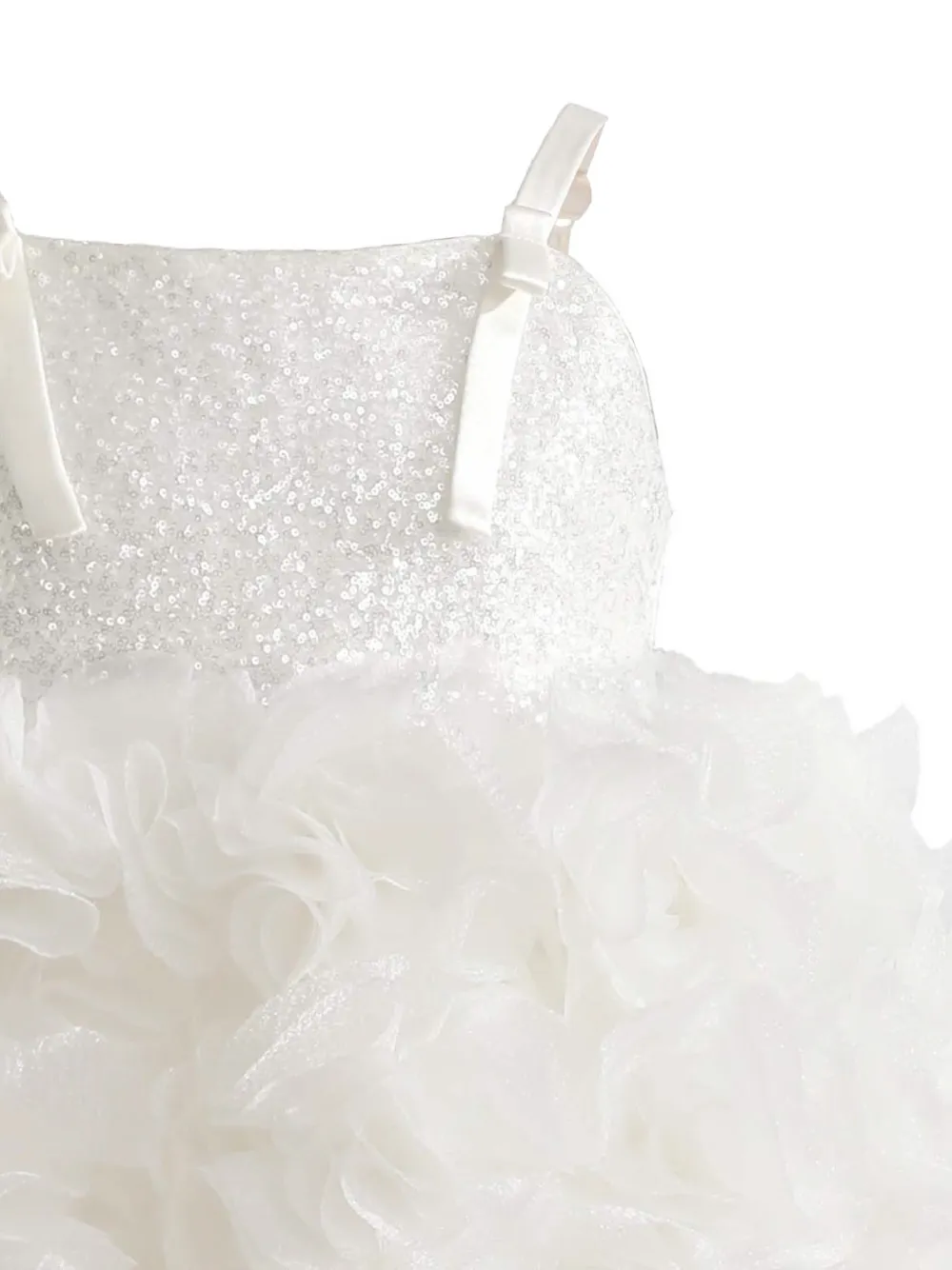 Tulleen Arabella jurk met ruches en glitters Wit
