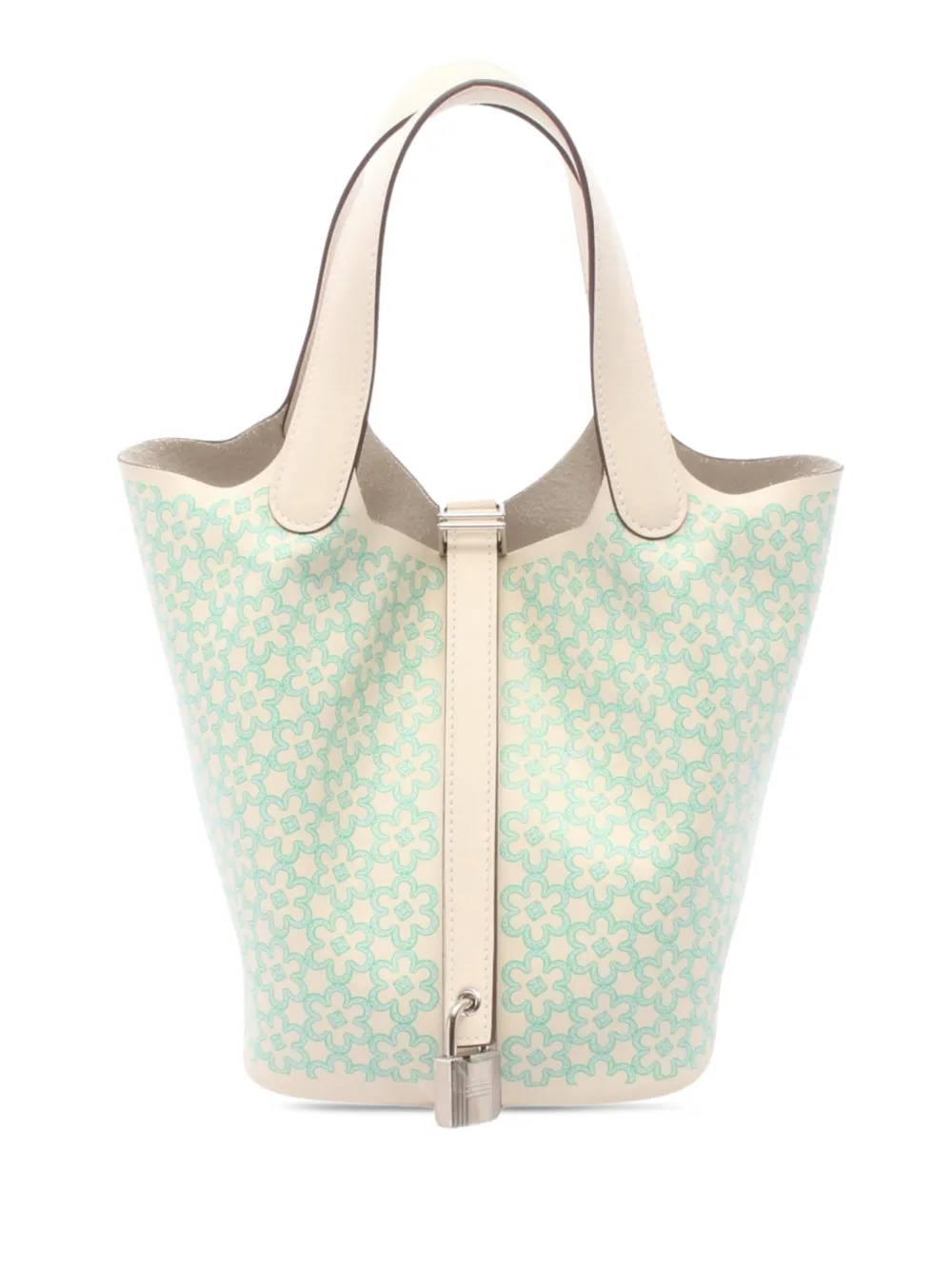 Hermès Pre-Owned 2022 Swift Lucky Daisy Picotin Lock 18 handbag - Bianco