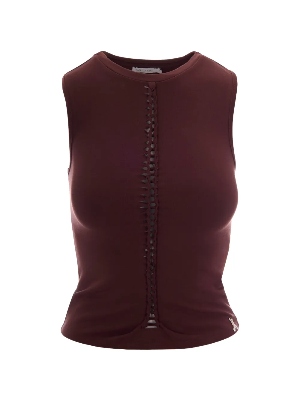 Patrizia Pepe braided-detail sleeveless top - Marrone