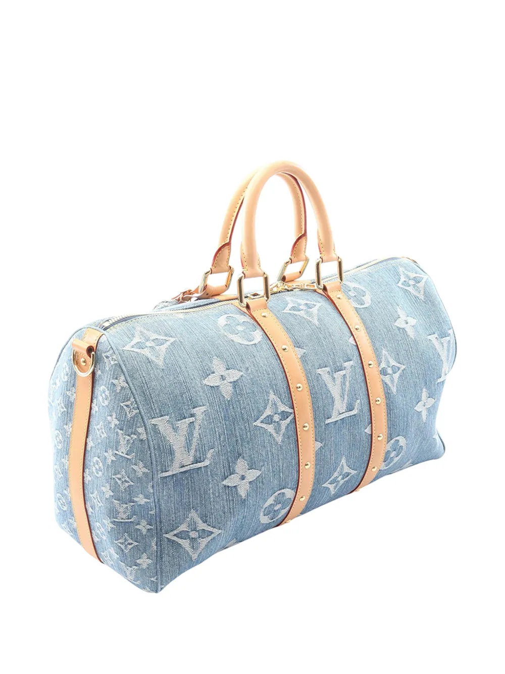  Louis Vuitton Pre-owned Bolso De Viaje Vaquero Keepall Bandouliere 45 Con Monograma Y Apliques 2010-2026 - Azul 
