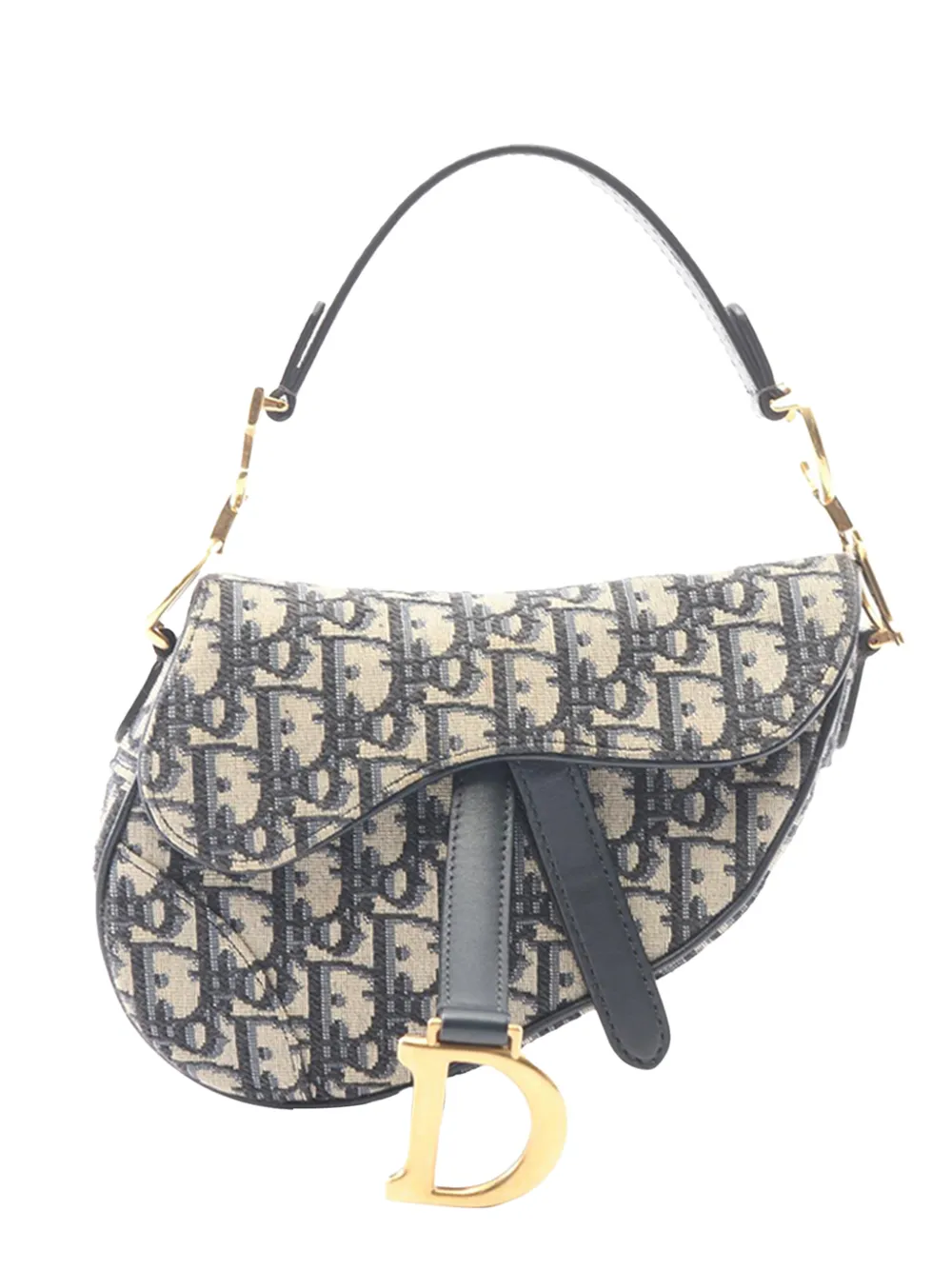 Christian Dior Pre-Owned 2010-2026 Mini Oblique Canvas Saddle Bag satchel - Blu