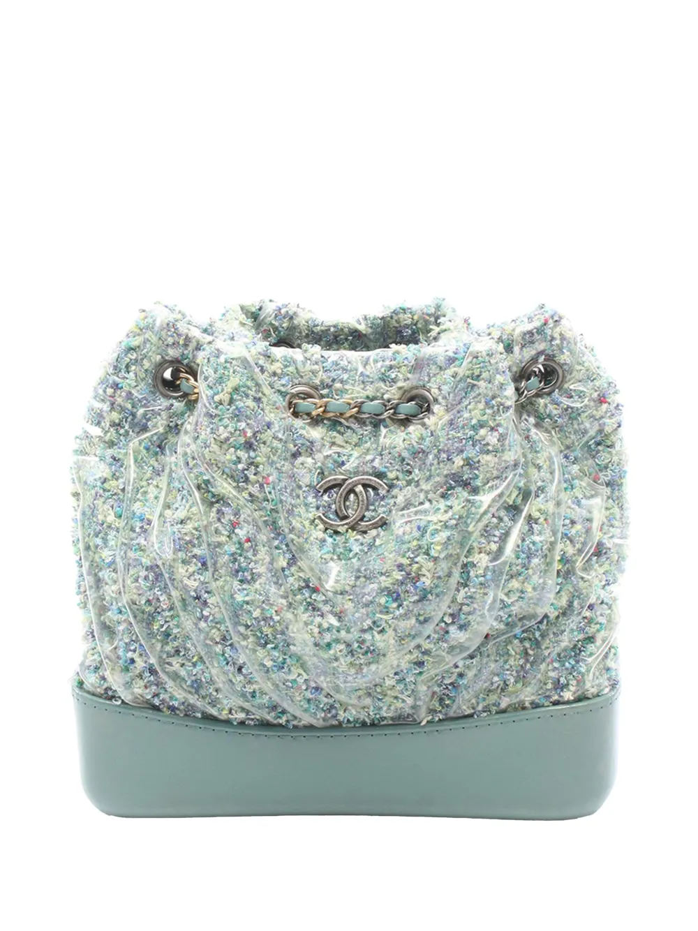 CHANEL Pre-Owned 2018 Tweed Gabrielle Drawstring backpack - Grün