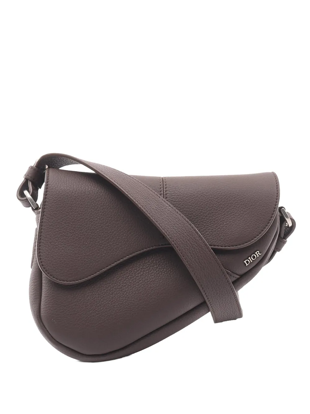 Christian Dior Pre-Owned 2010-2026 Grained Leather Saddle Bag crossbody bag - Brown