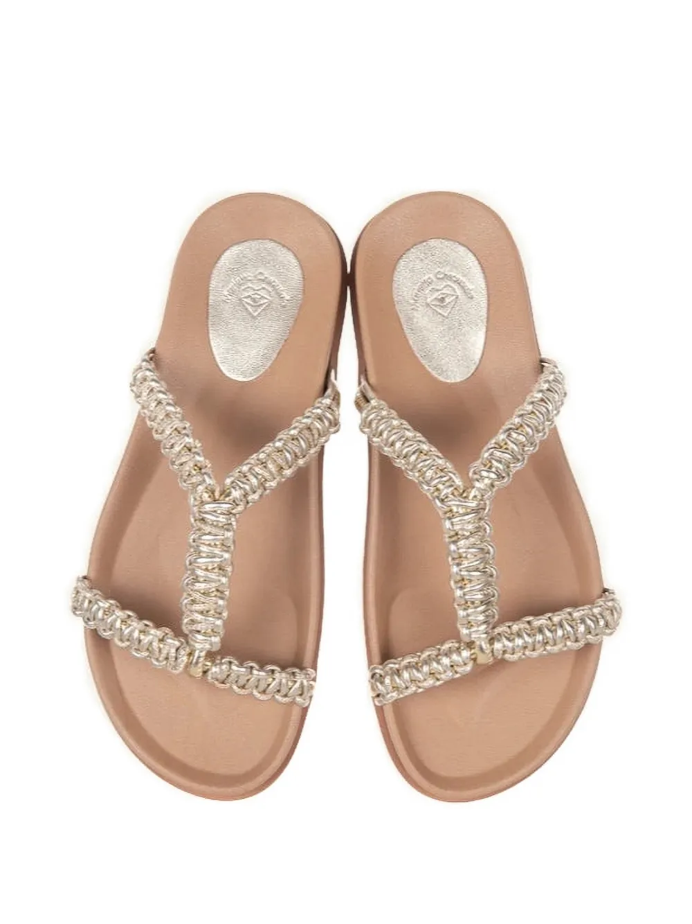 Marietta Chrousala Doxa gevlochten leren sandalen Goud