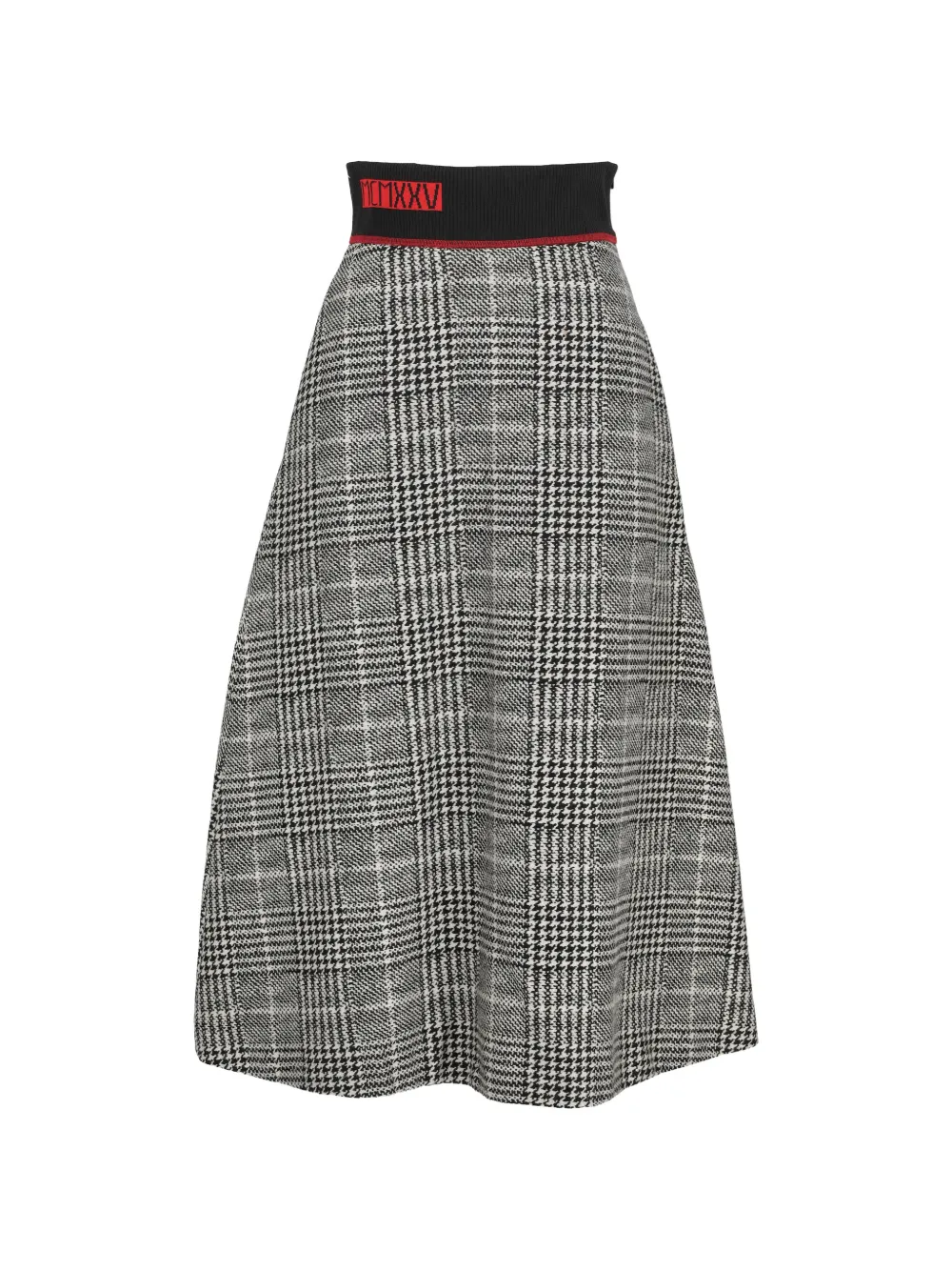 Fendi Pre-Owned houndstooth-pattern A-line skirt - Nero
