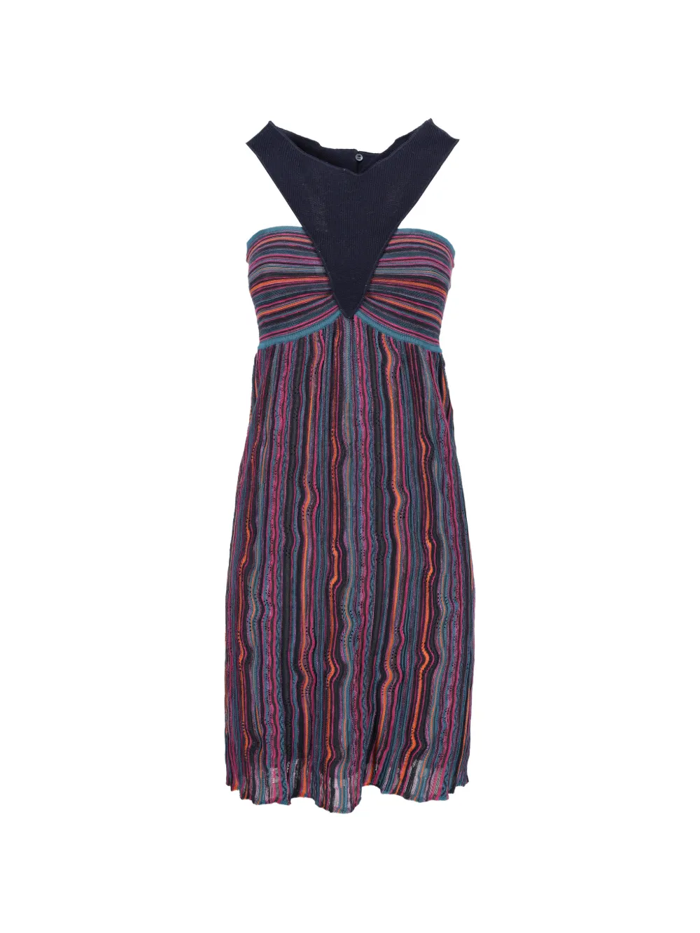 M Missoni Vintage striped halterneck dress - Blu