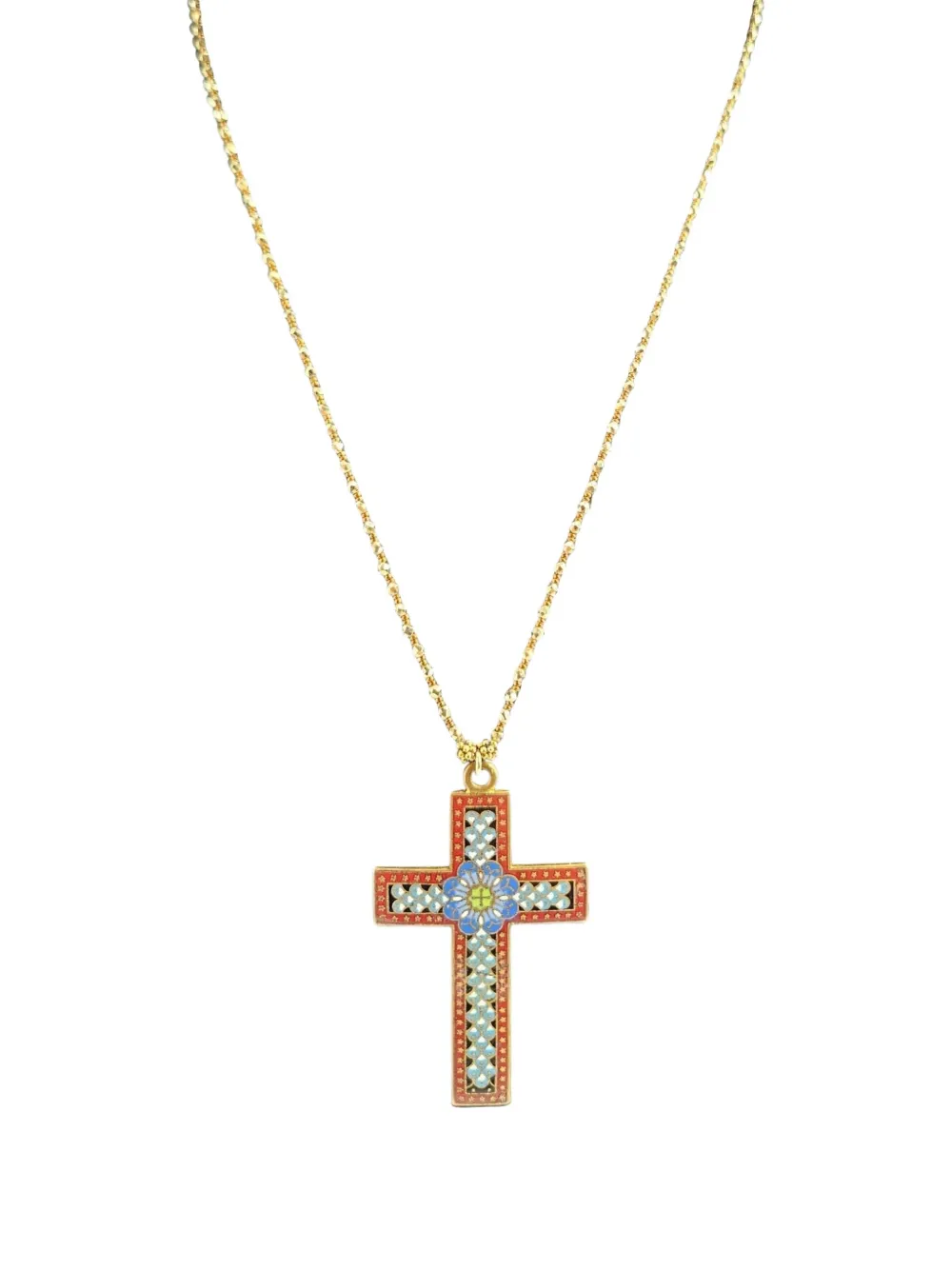 Madison enamel cross-pendant necklace - Oro