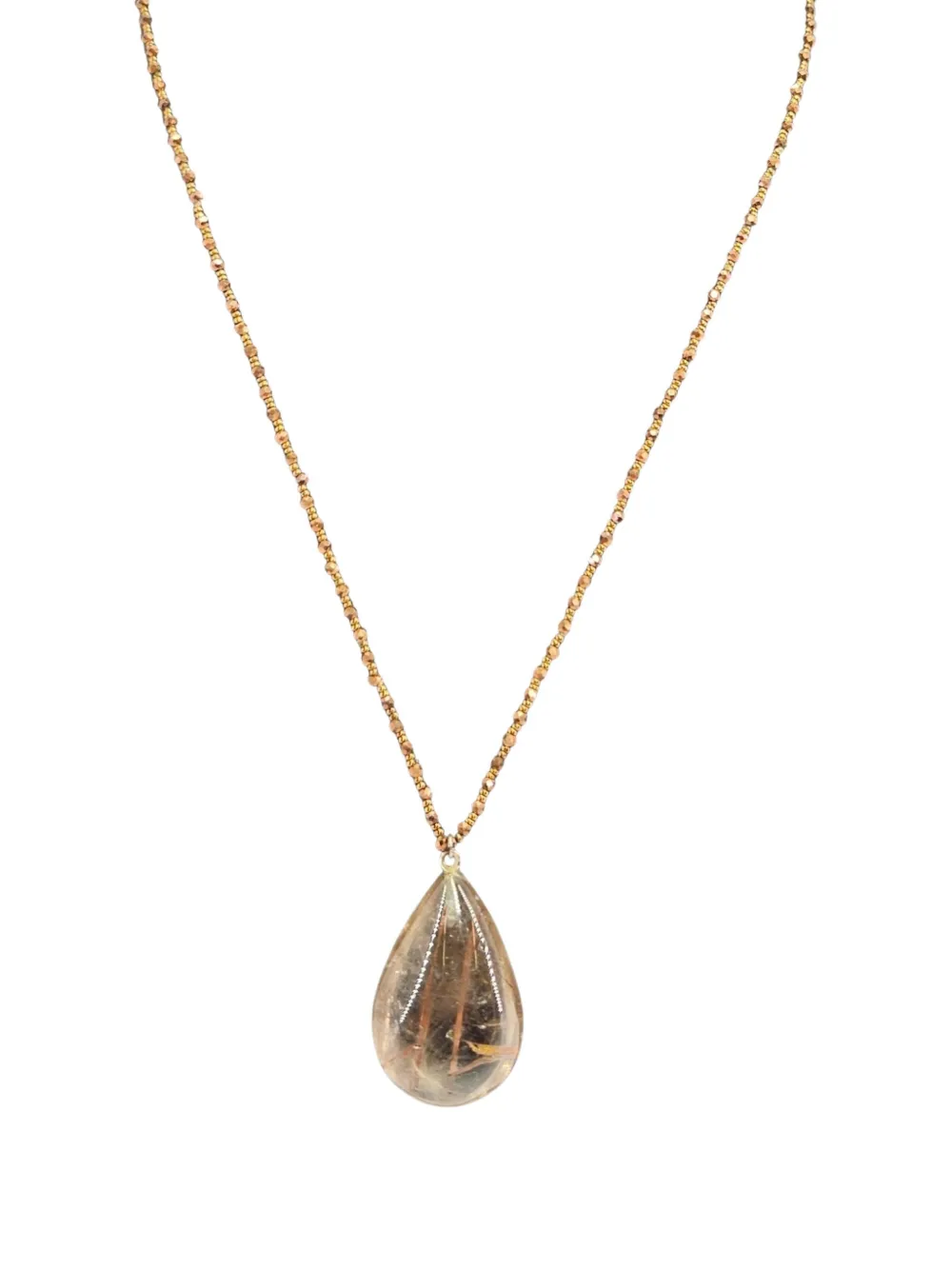 Madison rutilated quartz beaded necklace - Rosso