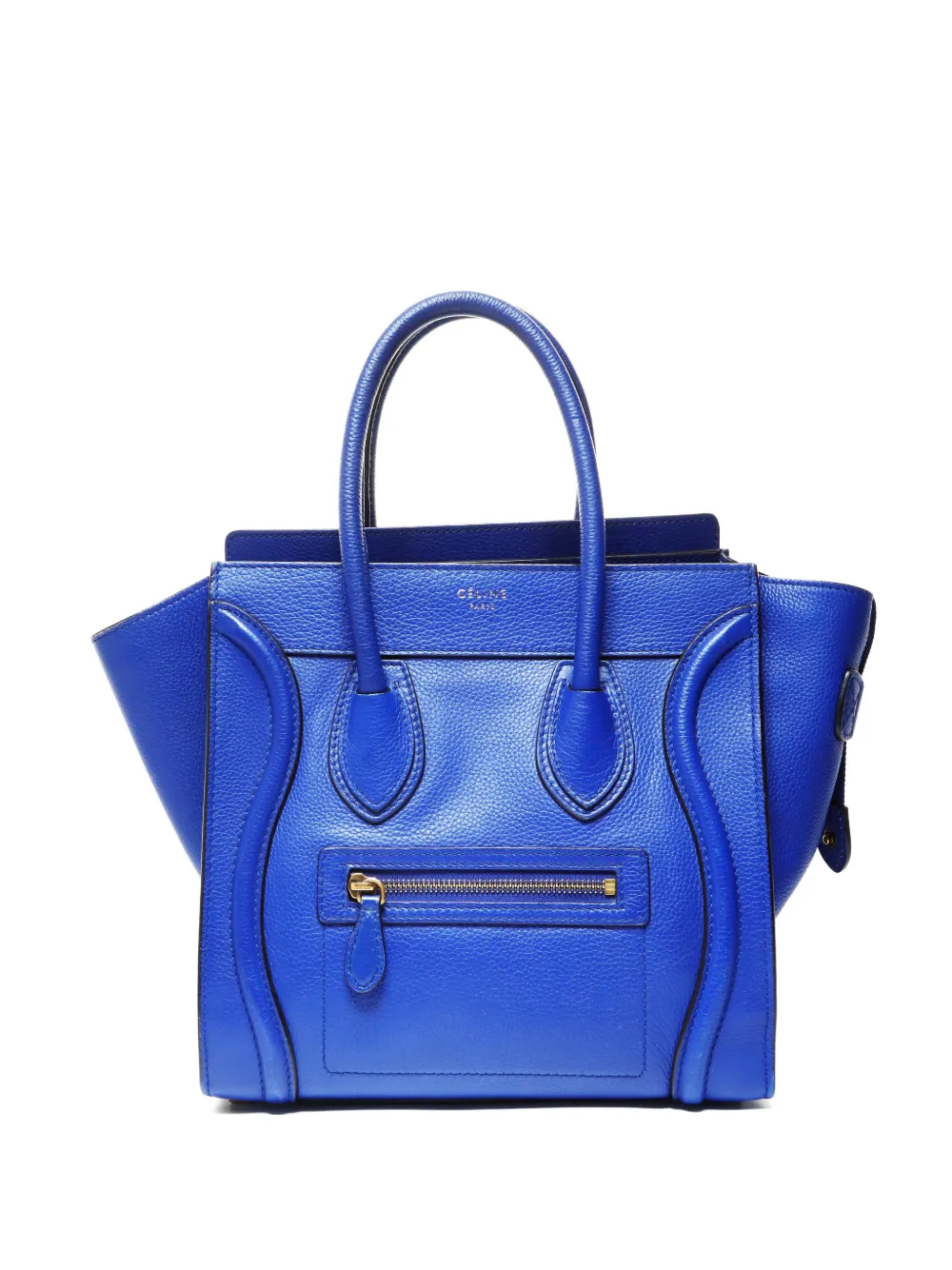 Celine Pre-Owned 2018 Micro Luggage leather tote bag - Blu